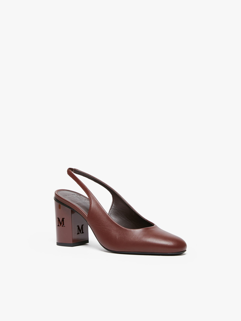 Max Mara DAMIERSLING Nappa leather slingbacks outlook