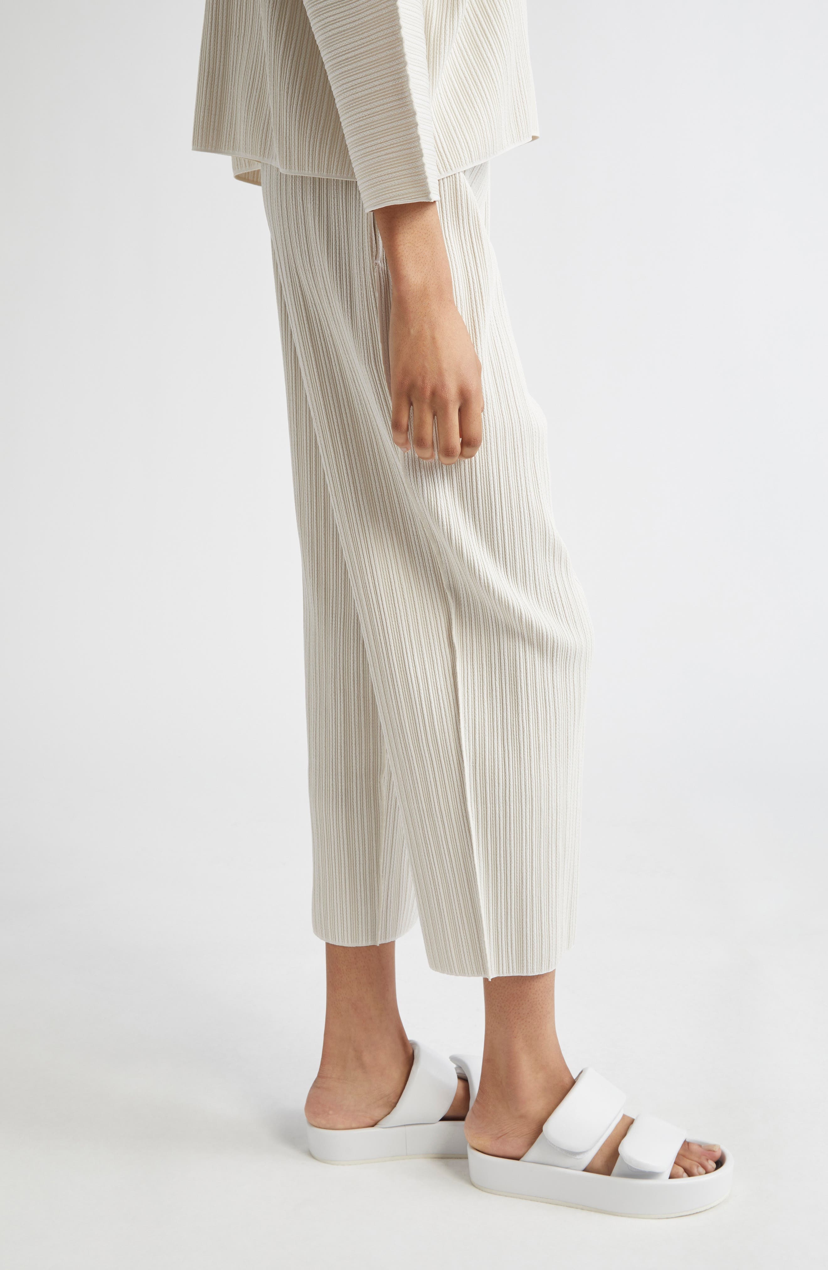 Pleats Please Issey Miyake A-POC Crop Pants in Off White at Nordstrom - 4