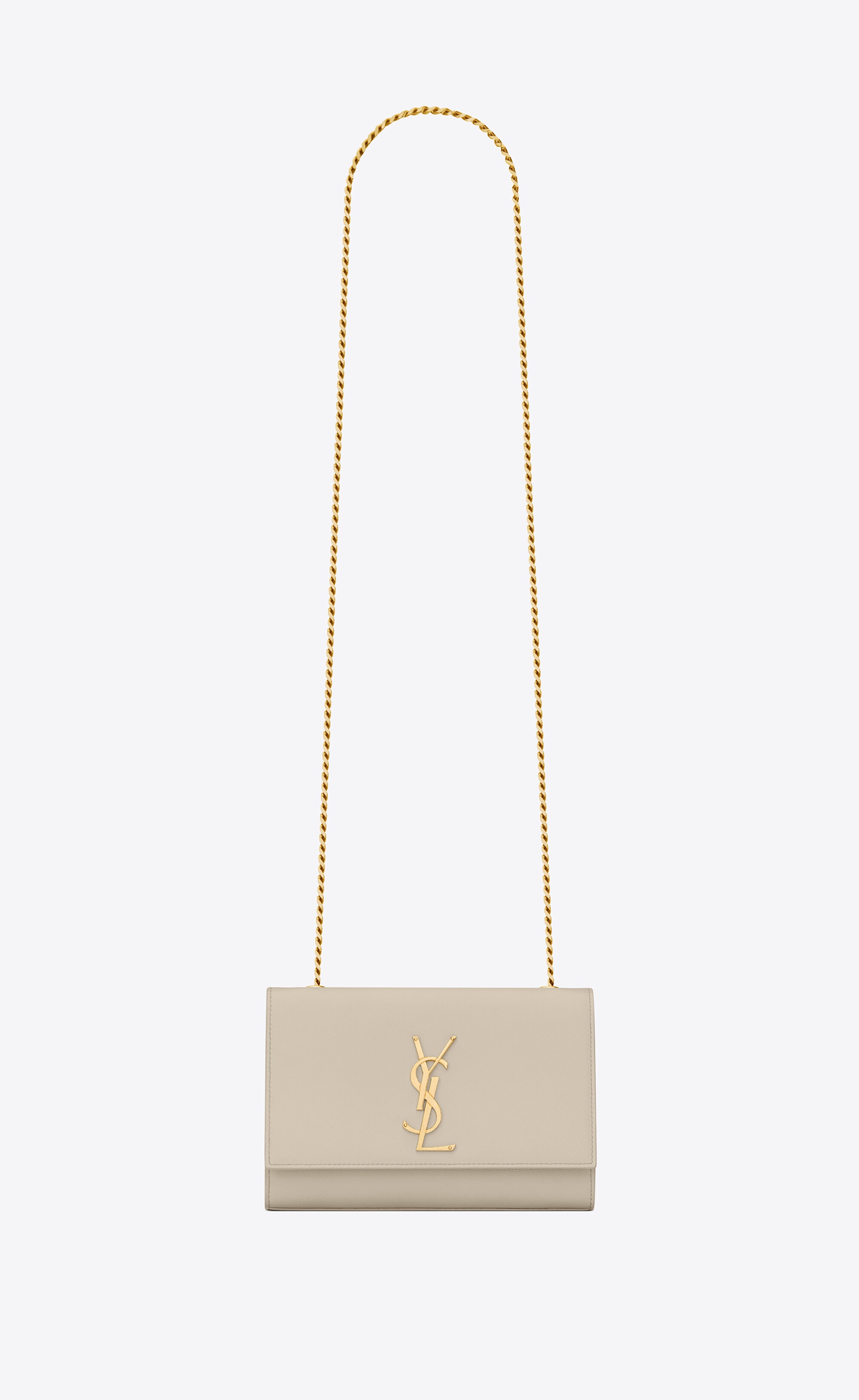 Saint Laurent - YSL Kate Chain Bag in Black Textured Leather