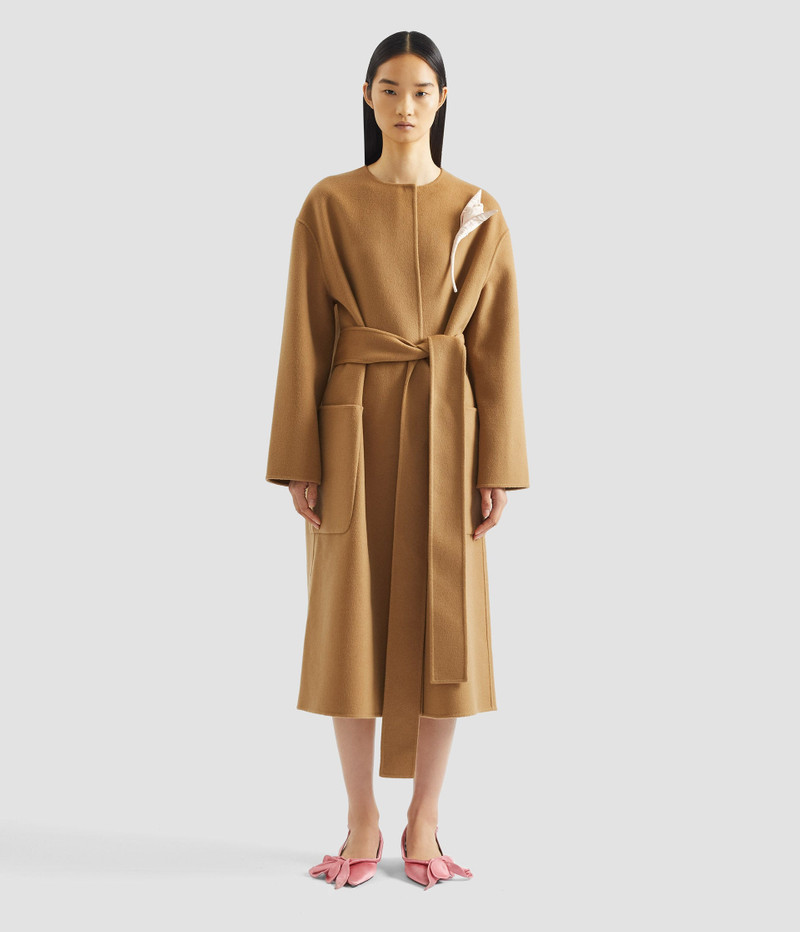 FLORAL APPLIQUÉ DOUBLE FACED WOOL COAT 3