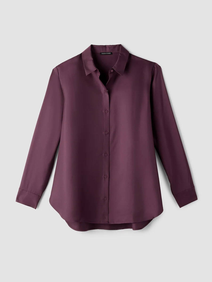 Silk Twill Classic Collar Shirt - 1