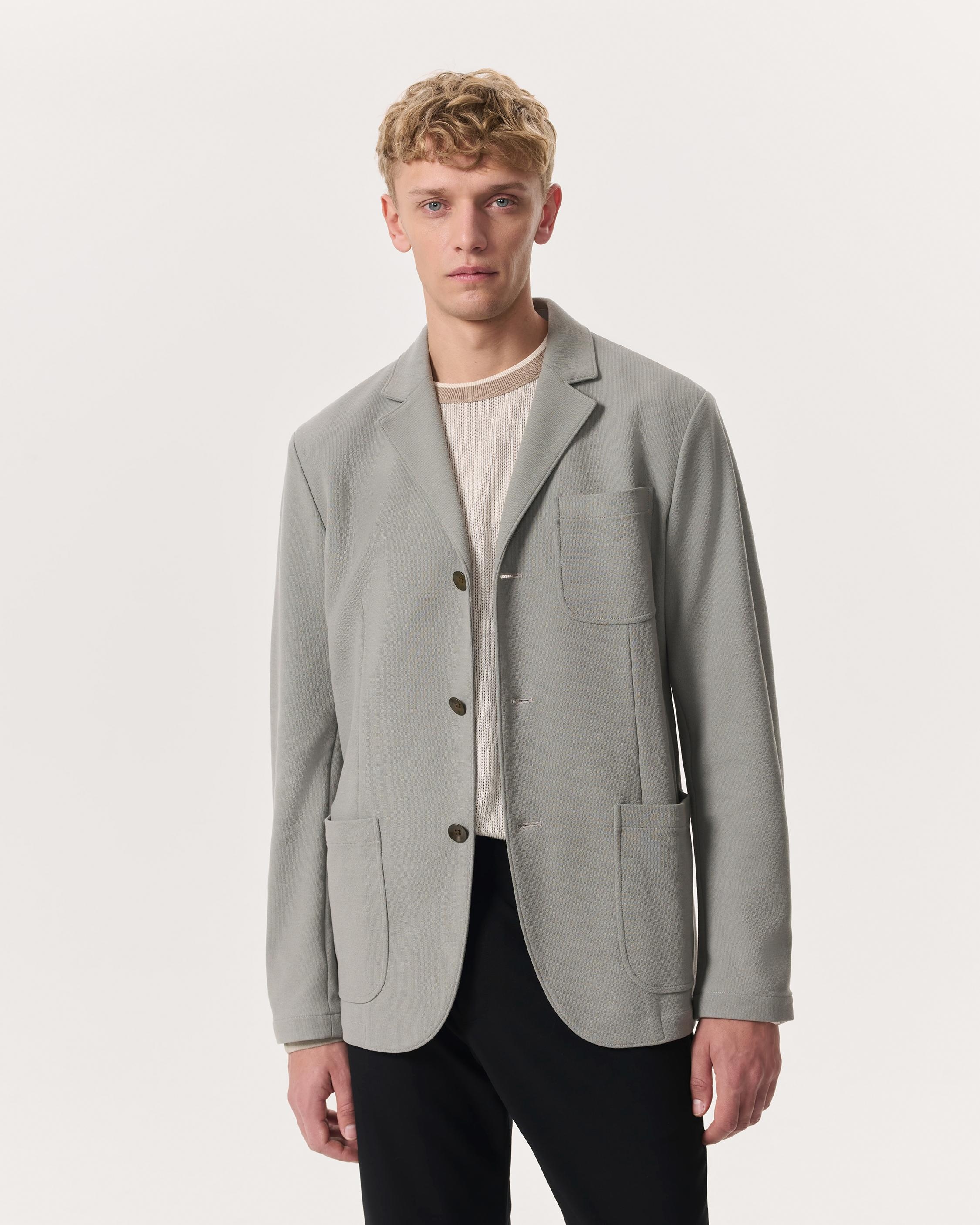 Achilles Italian Cotton-Blend Knit Blazer - 2