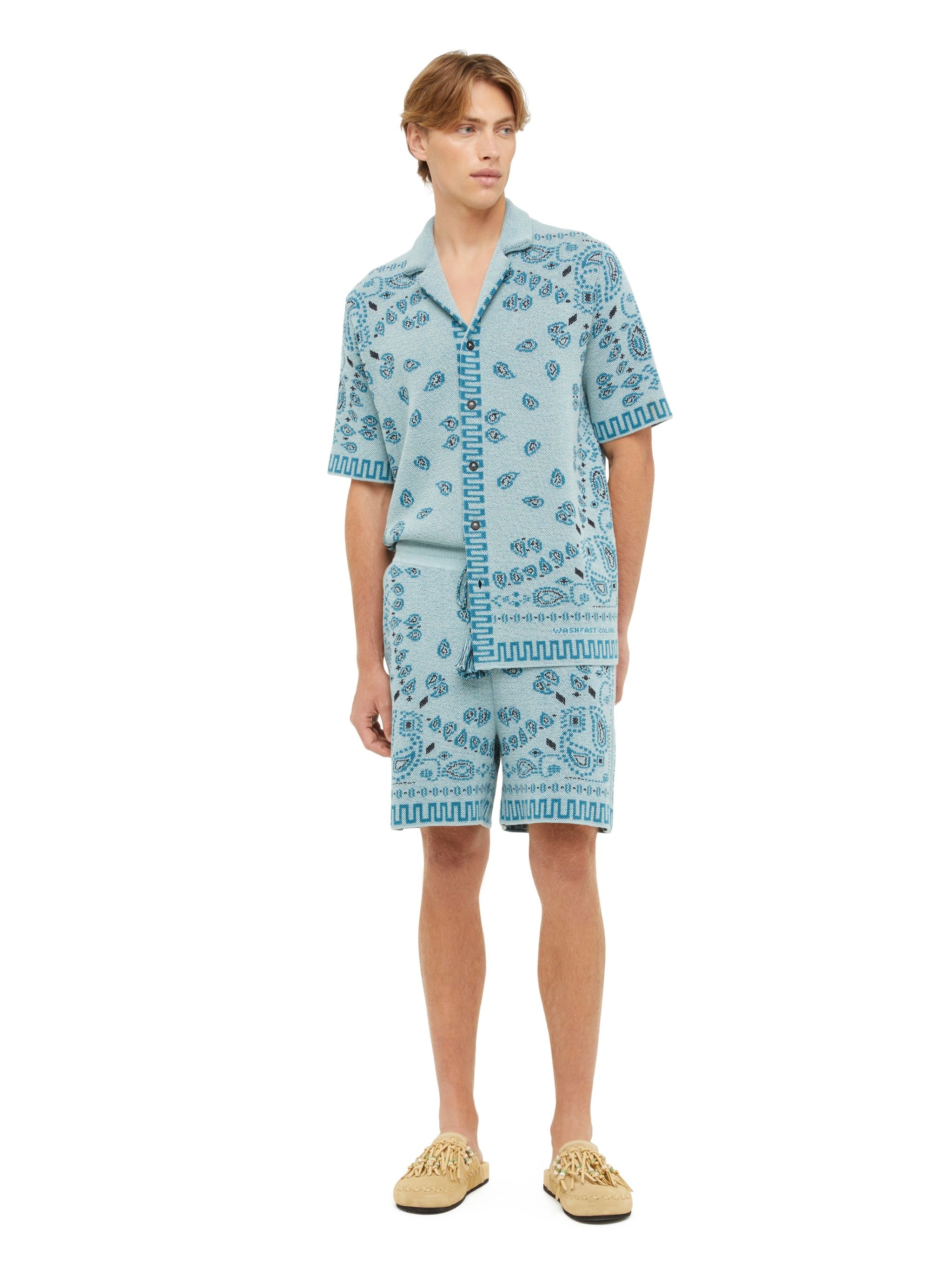 Cotton Piquet Bandana Shorts - 4