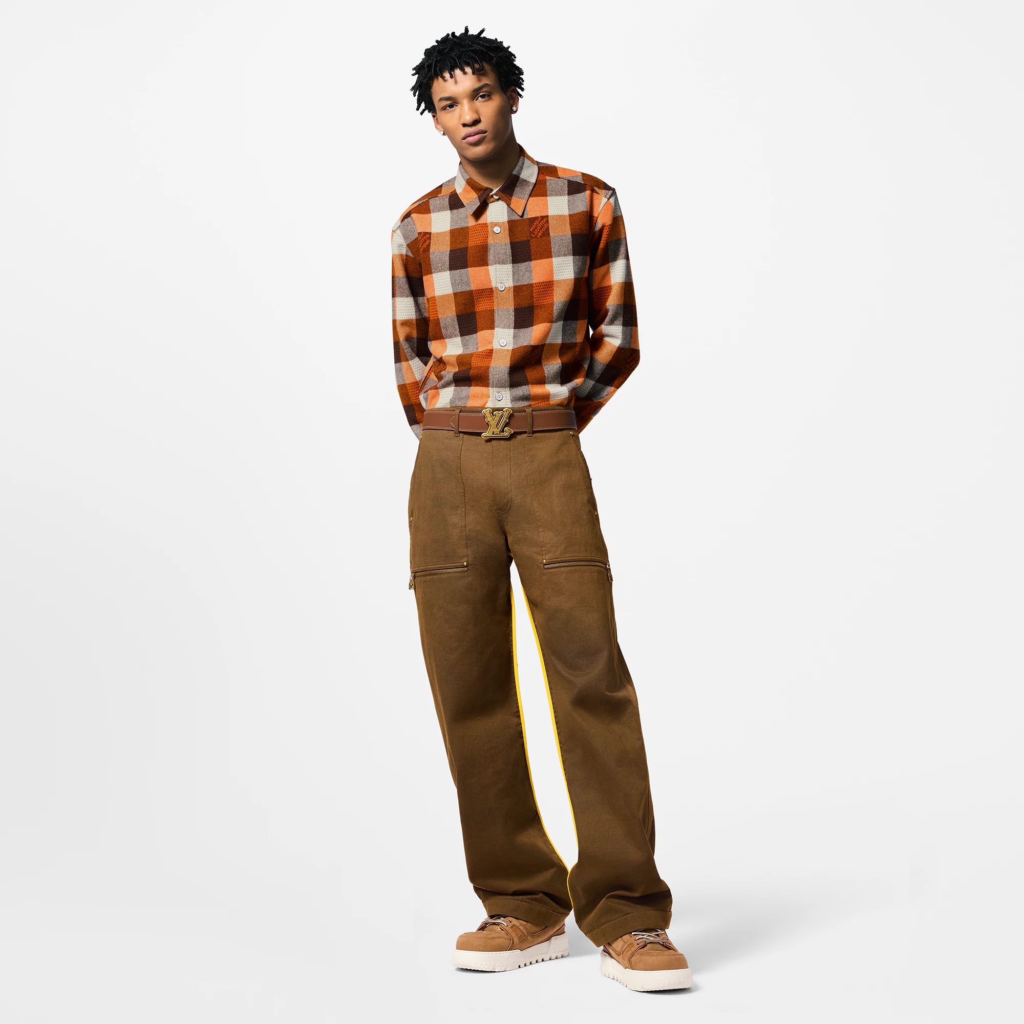 Button-Down Long-Sleeved Flannel Shirt - 4
