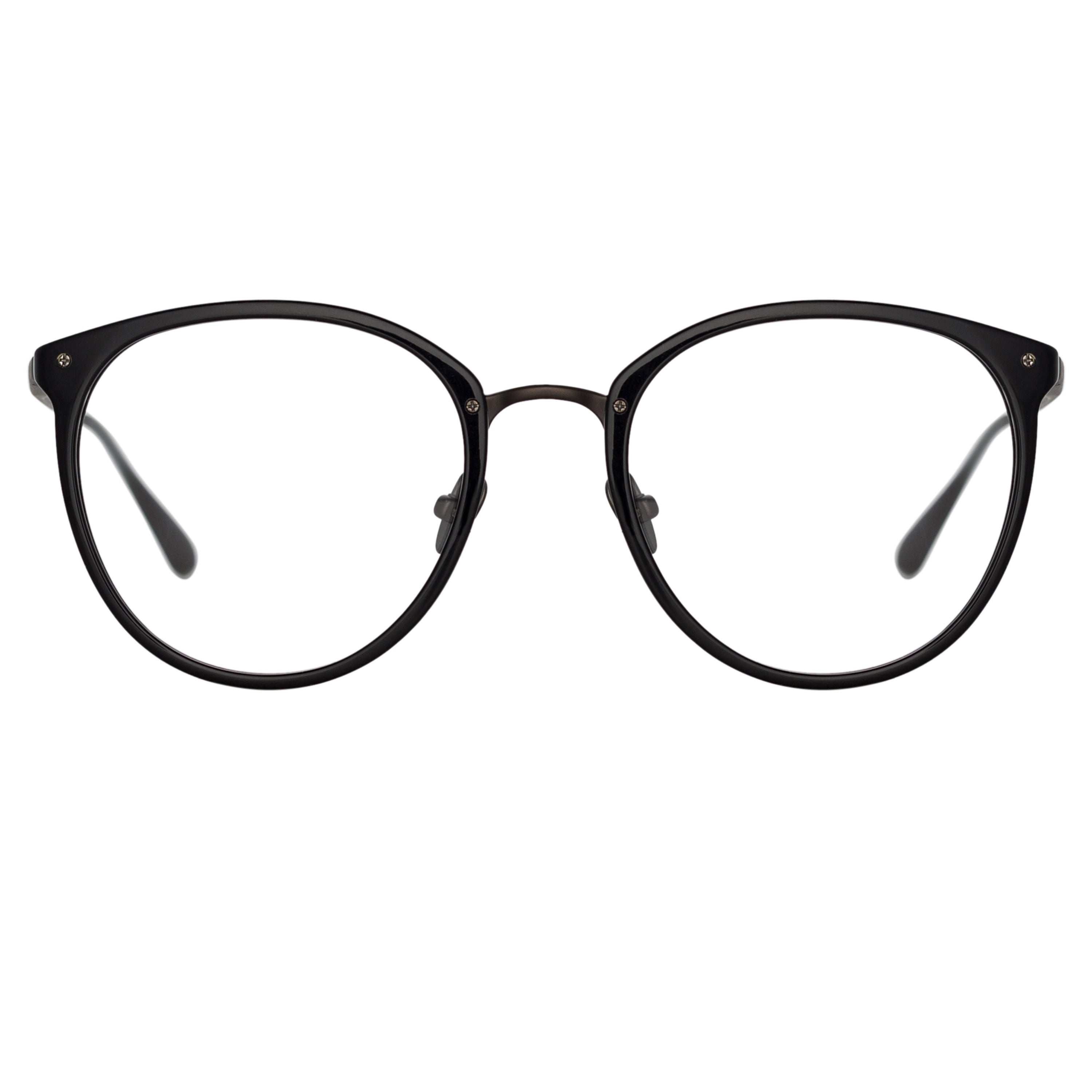 CALTHORPE OVAL OPTICAL FRAME IN BLACK AND NICKEL - 1