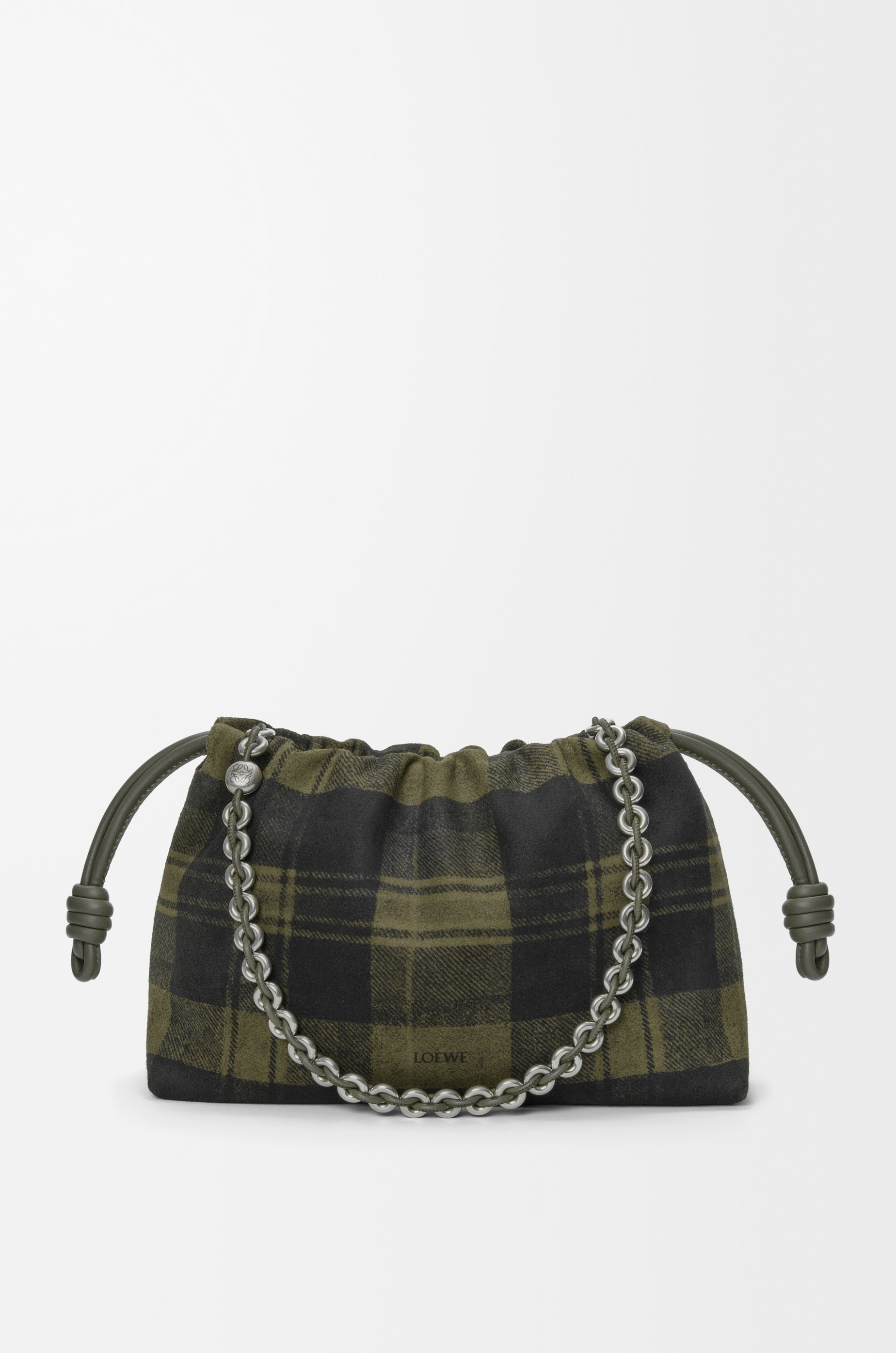 Medium Flamenco purse in tartan suede - 1