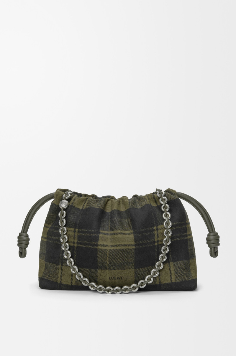 Medium Flamenco purse in tartan suede 1