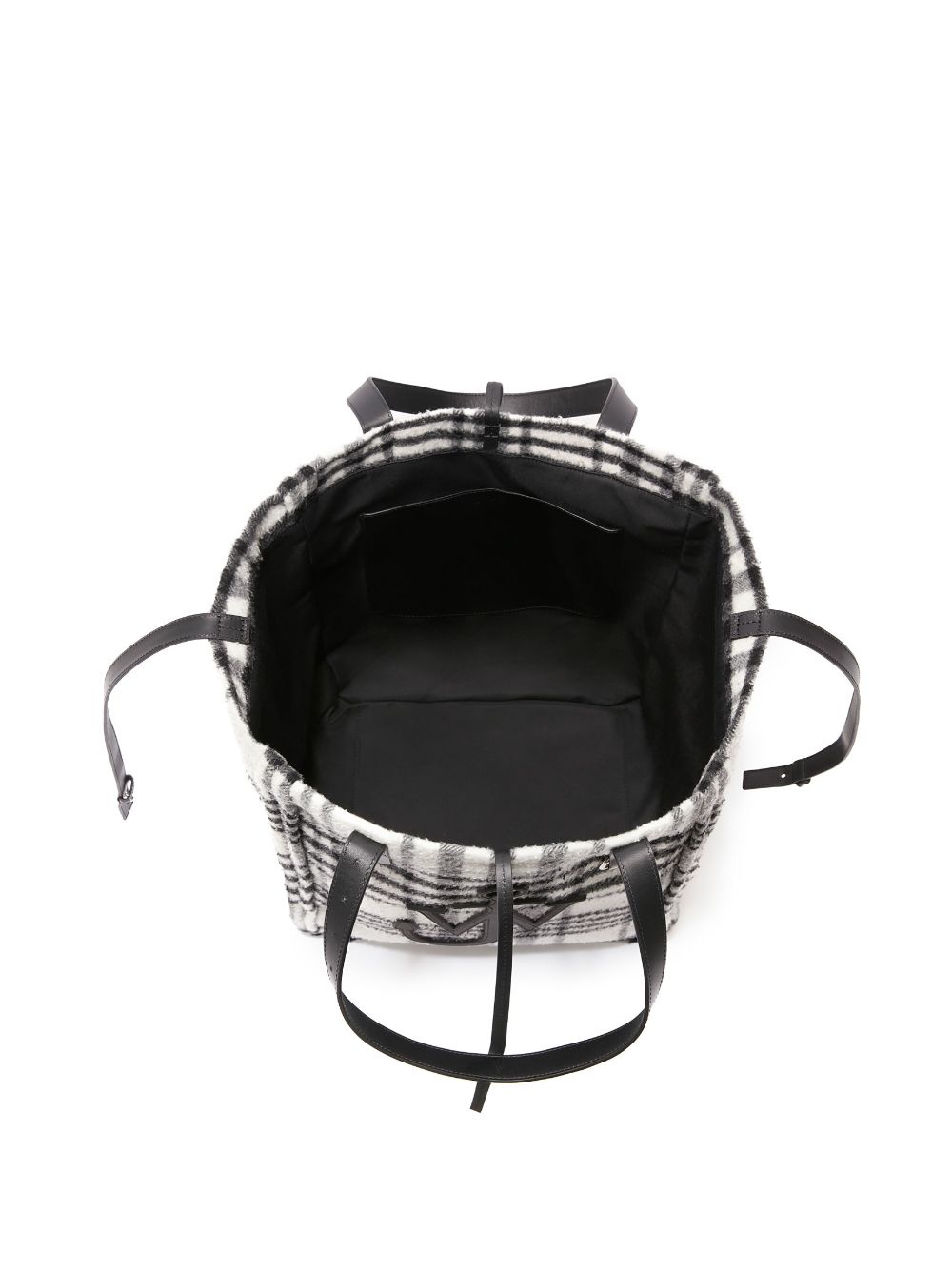 Belt check-print tote bag - 4