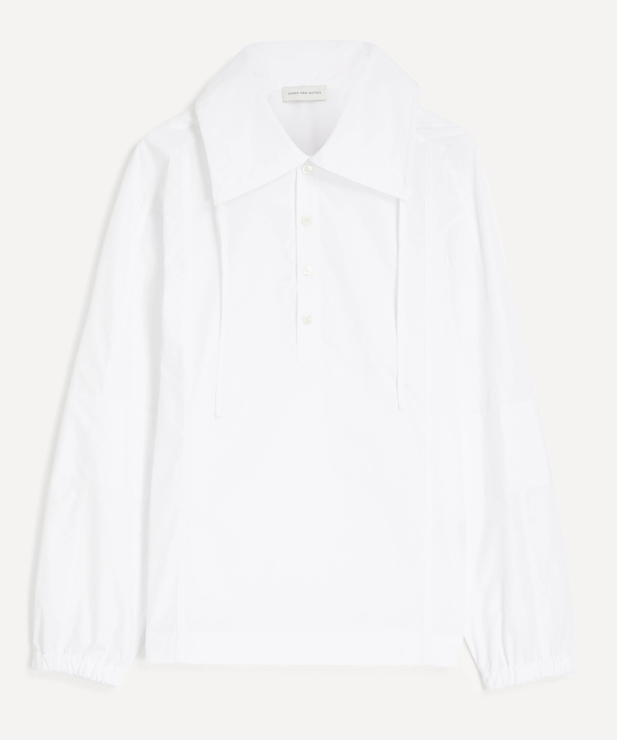 White Spread Collar Shirt - 1