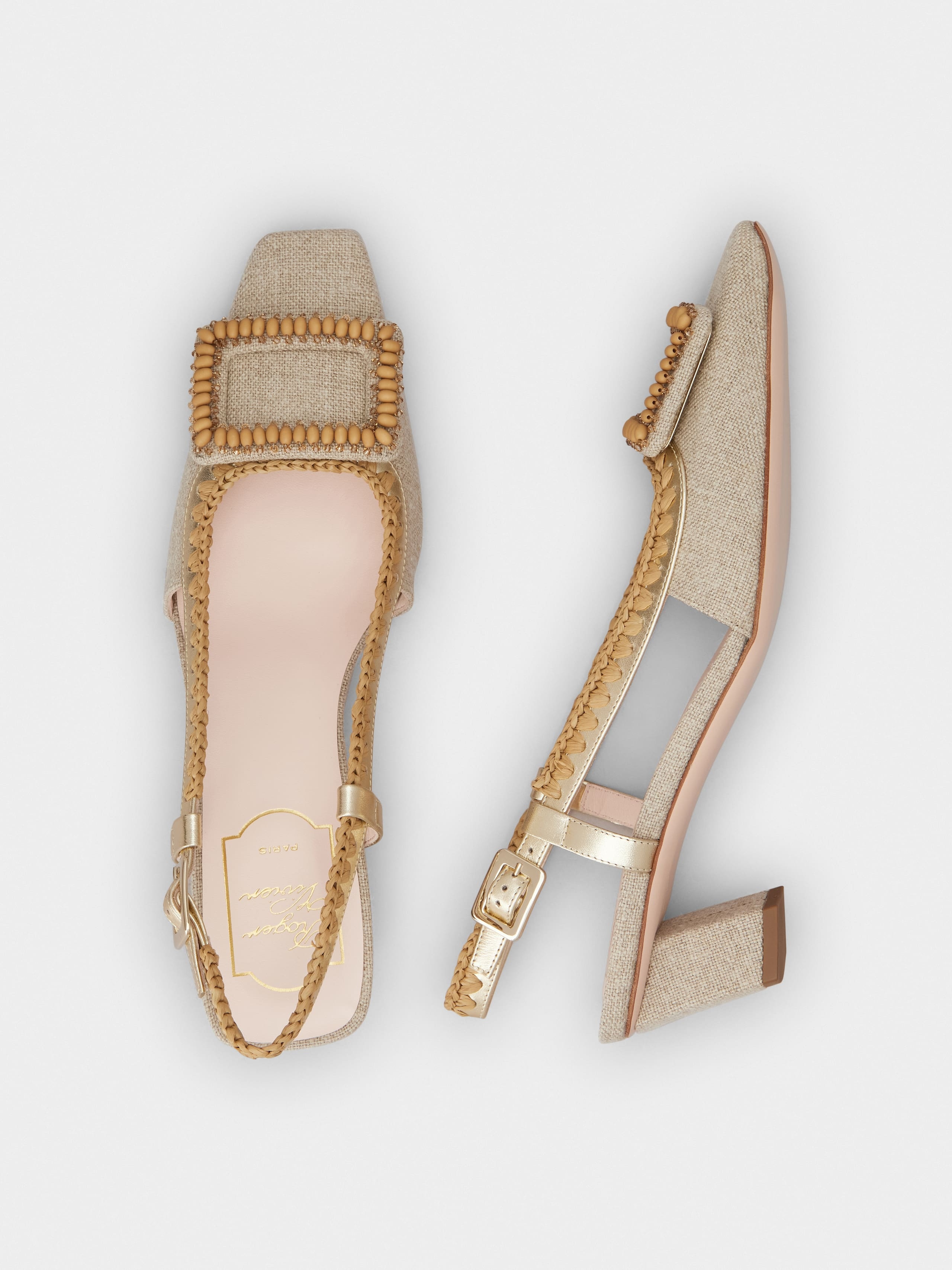 Belle Vivier Slingback Pumps in canvas - 4