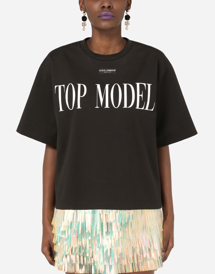 Jersey T-shirt with top model print - 1