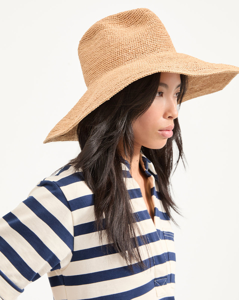 WAVERLY WIDE BRIMMED RAFFIA STRAW HAT 3