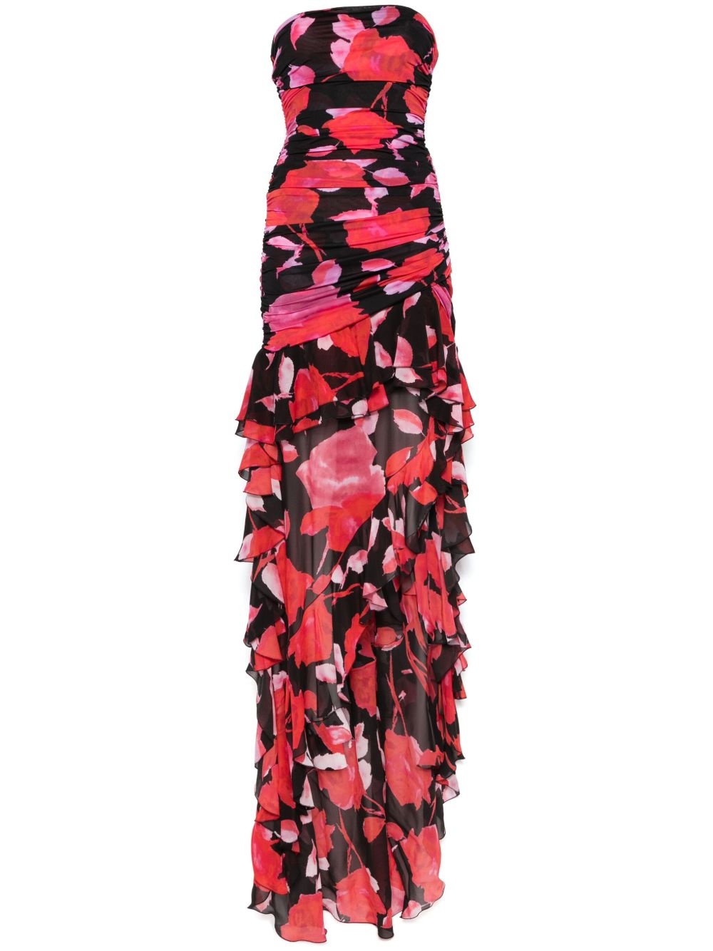 floral-print ruffled maxi dress - 1