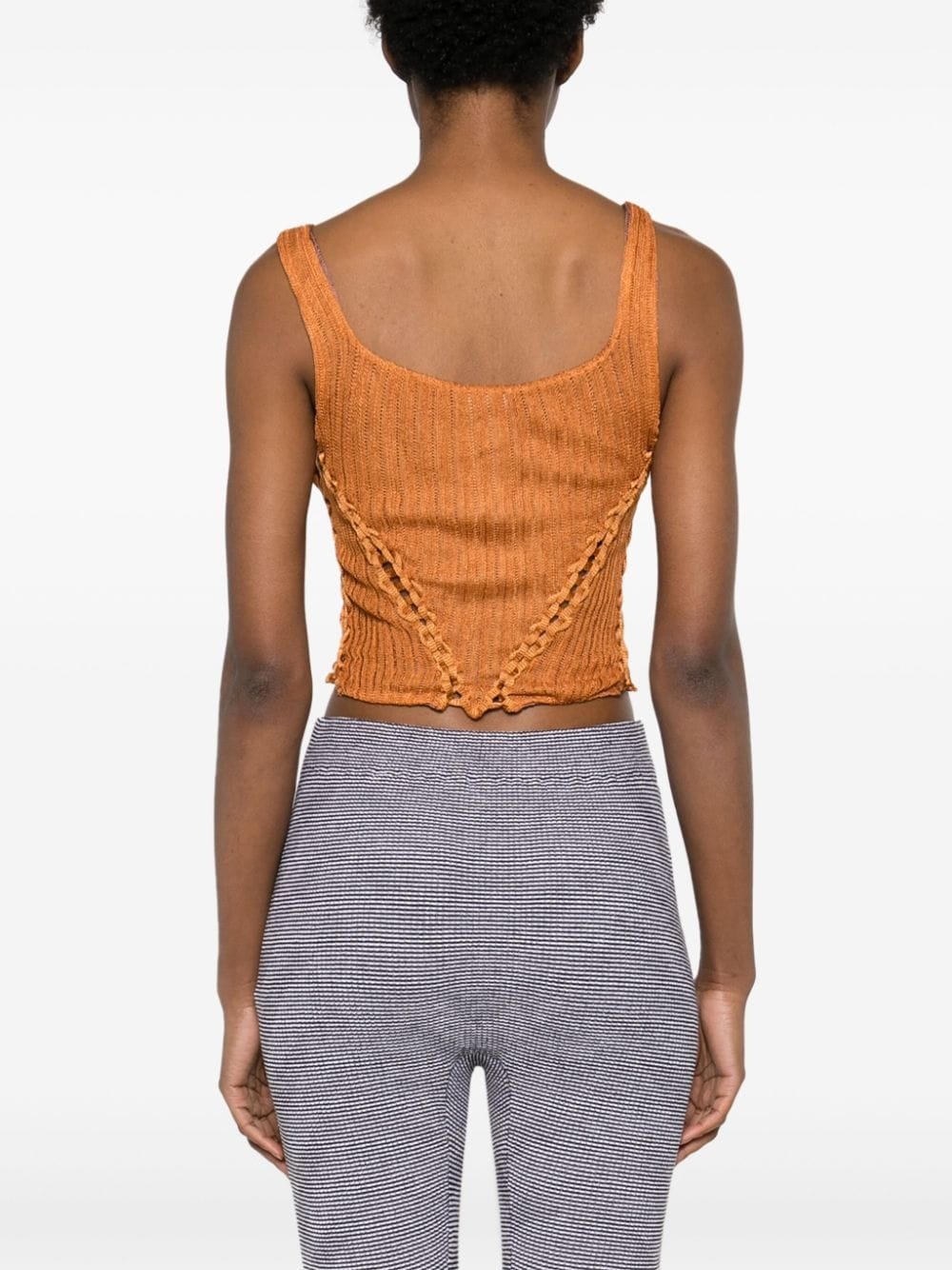 square-neck knitted cropped top - 4
