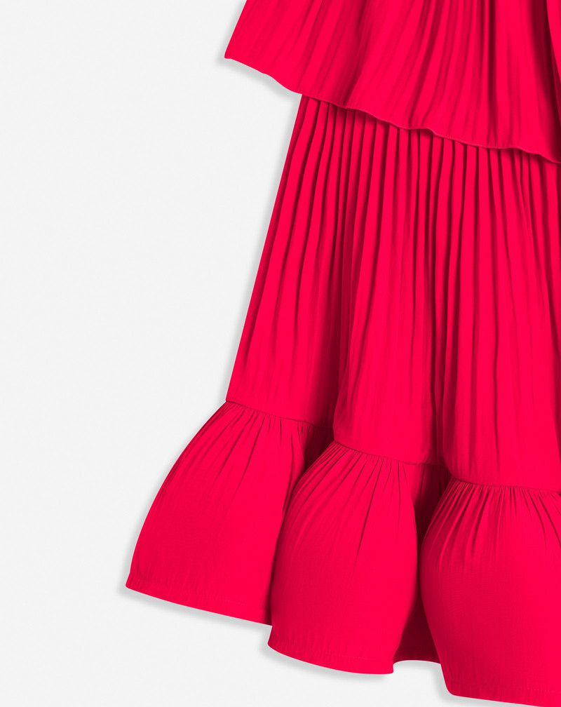 CHARMEUSE ASYMMETRIC DRESS WITH RUFFLES 4