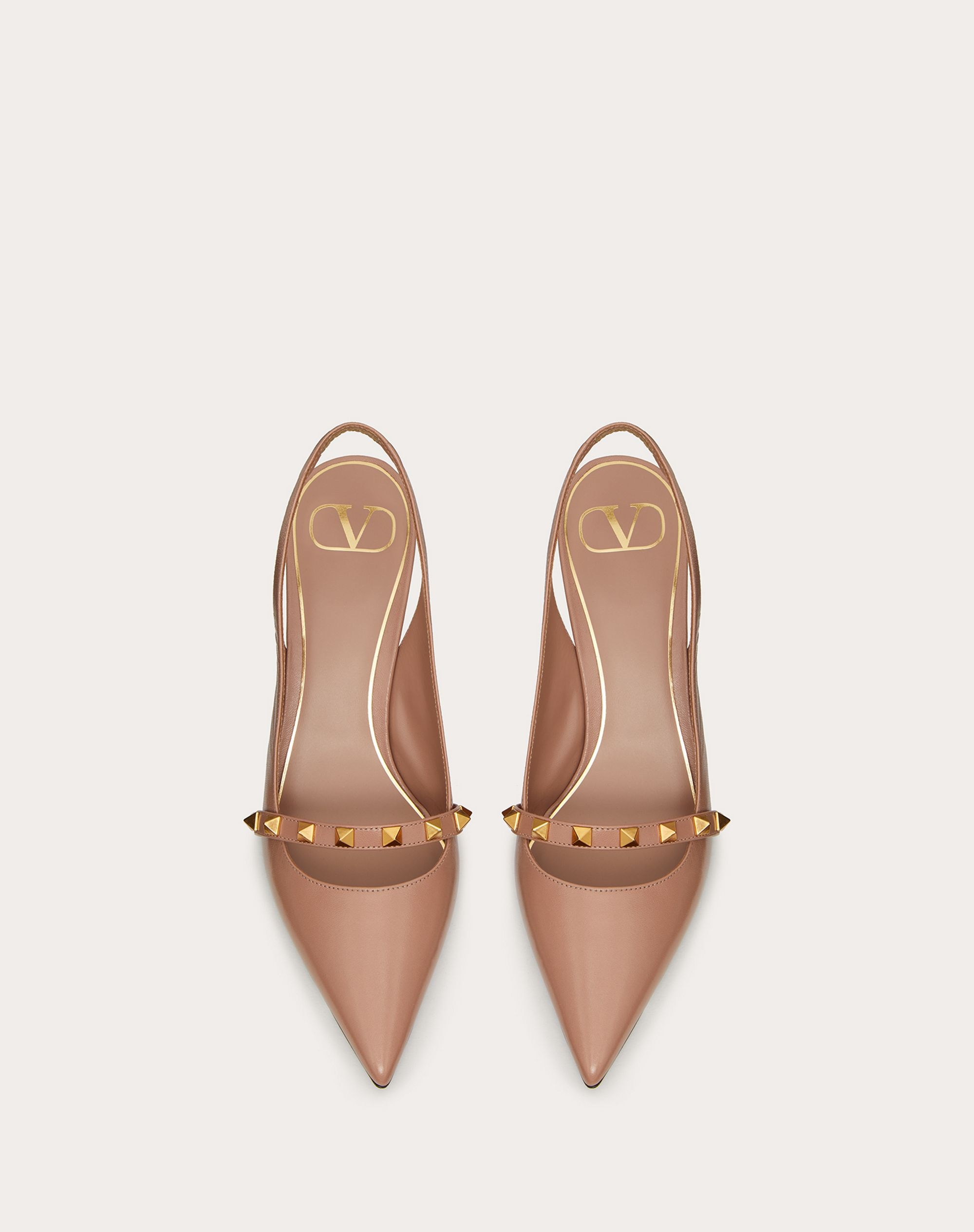 Rockstud Slingback Pump with sculpted heel in kidskin 70 mm - 4