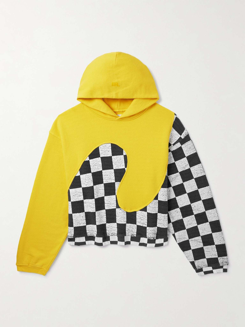 YELLOW CHECK SWIRL 니트 호스 - 1