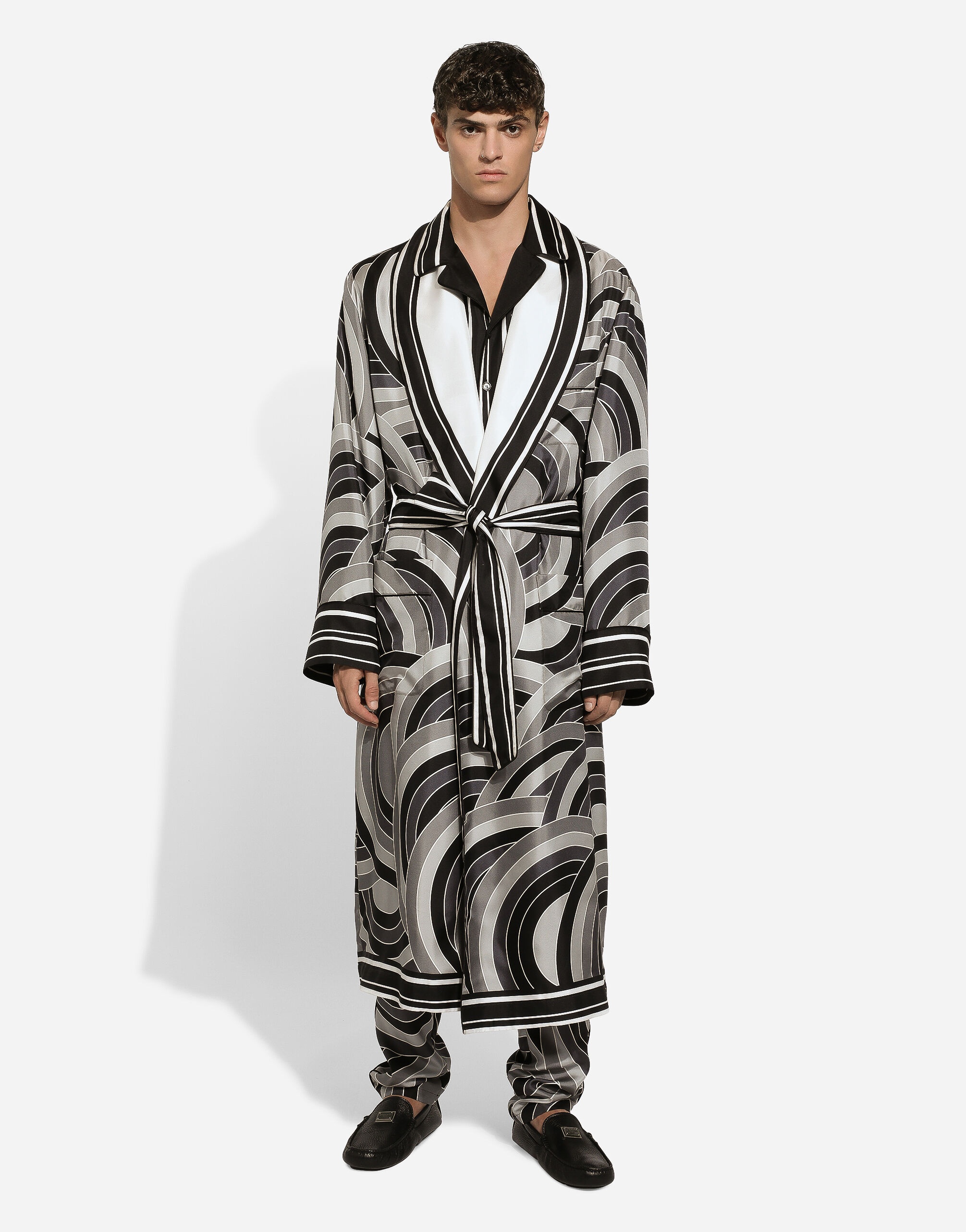 Printed silk twill robe - 2