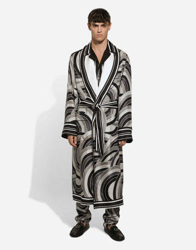 Dolce & Gabbana Printed silk twill robe outlook