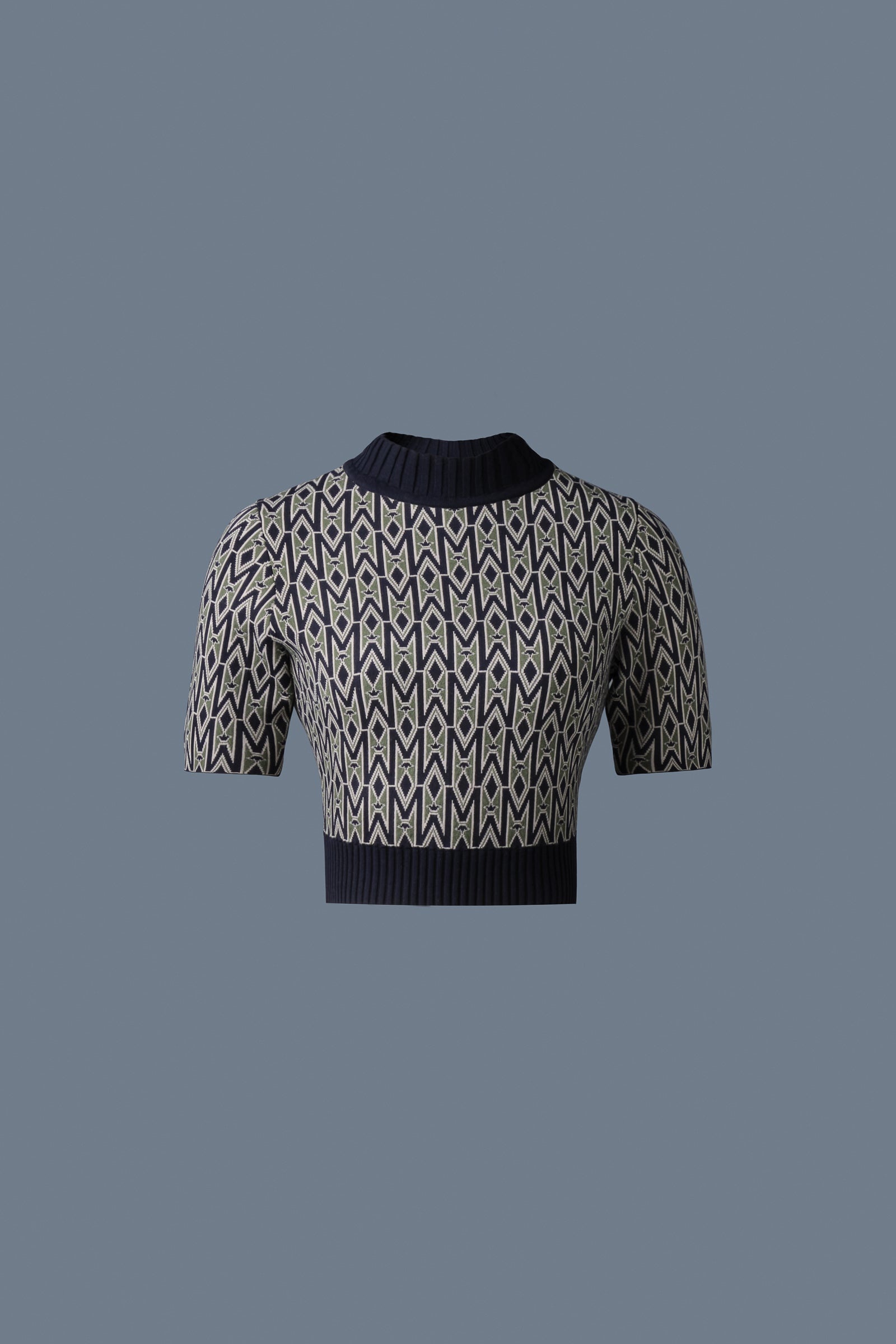 CAIA-MG Jacquard Monogram Knit Top - 1