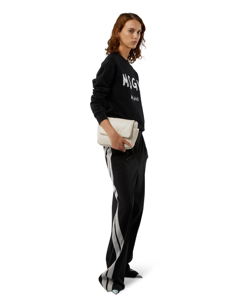 Crew neck cotton sweatshirt with a brushed logo 5