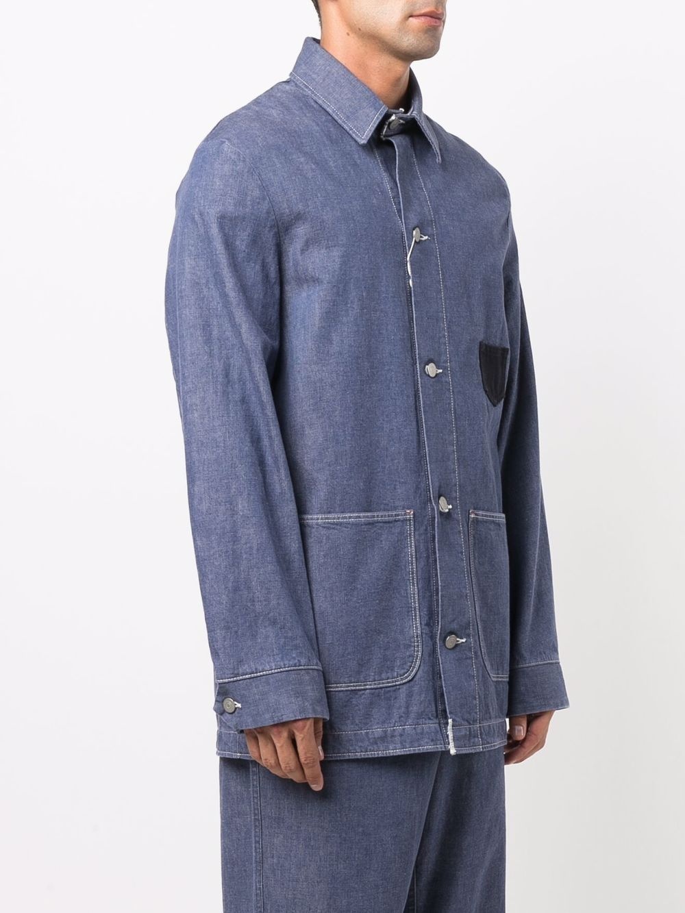 button-up denim shirt jacket - 3