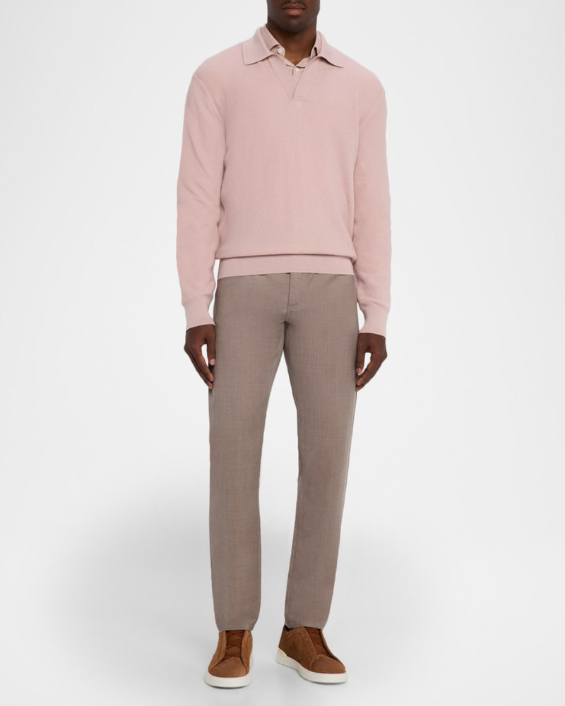 ZEGNA Men's Wool Sharkskin Slim Five-Pocket Pants outlook