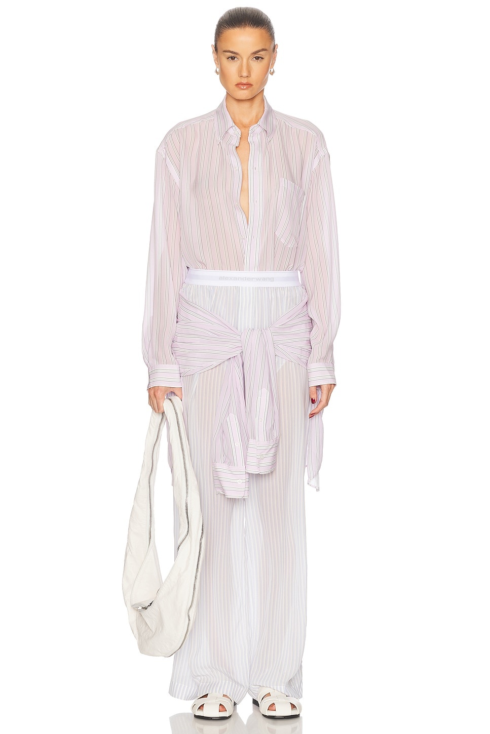 Oversized Boyfriend Shirt in Light Pink/mauve - 4