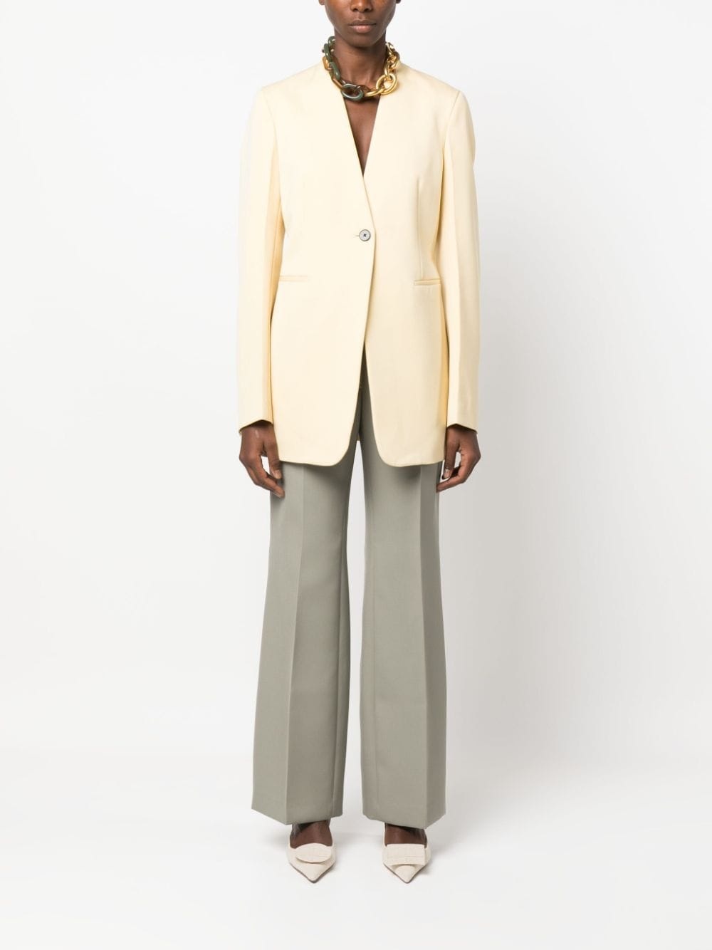 wide-leg wool tailored trousers - 2