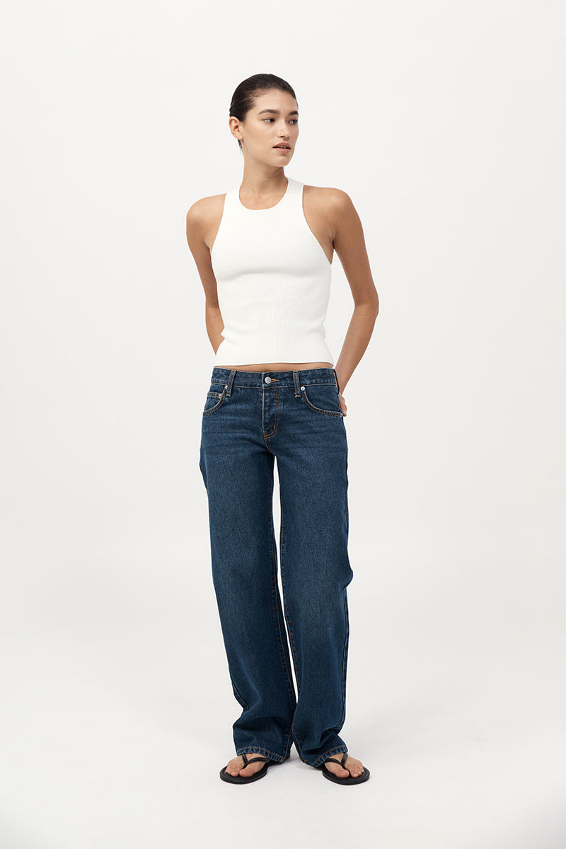 90s Low Rise Jeans - Dark Indigo - 4