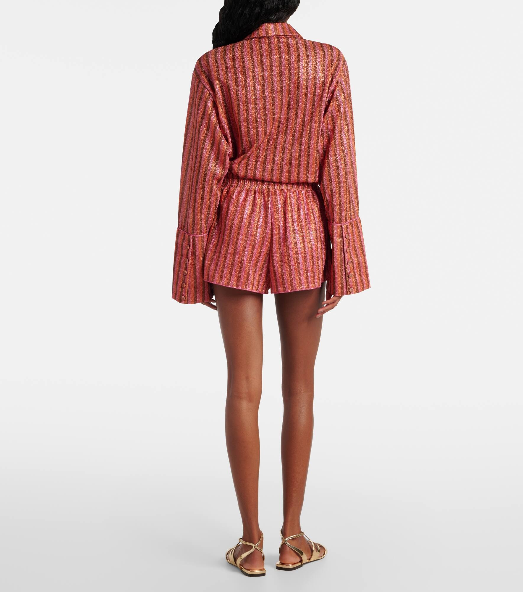 Striped lamé shorts - 3
