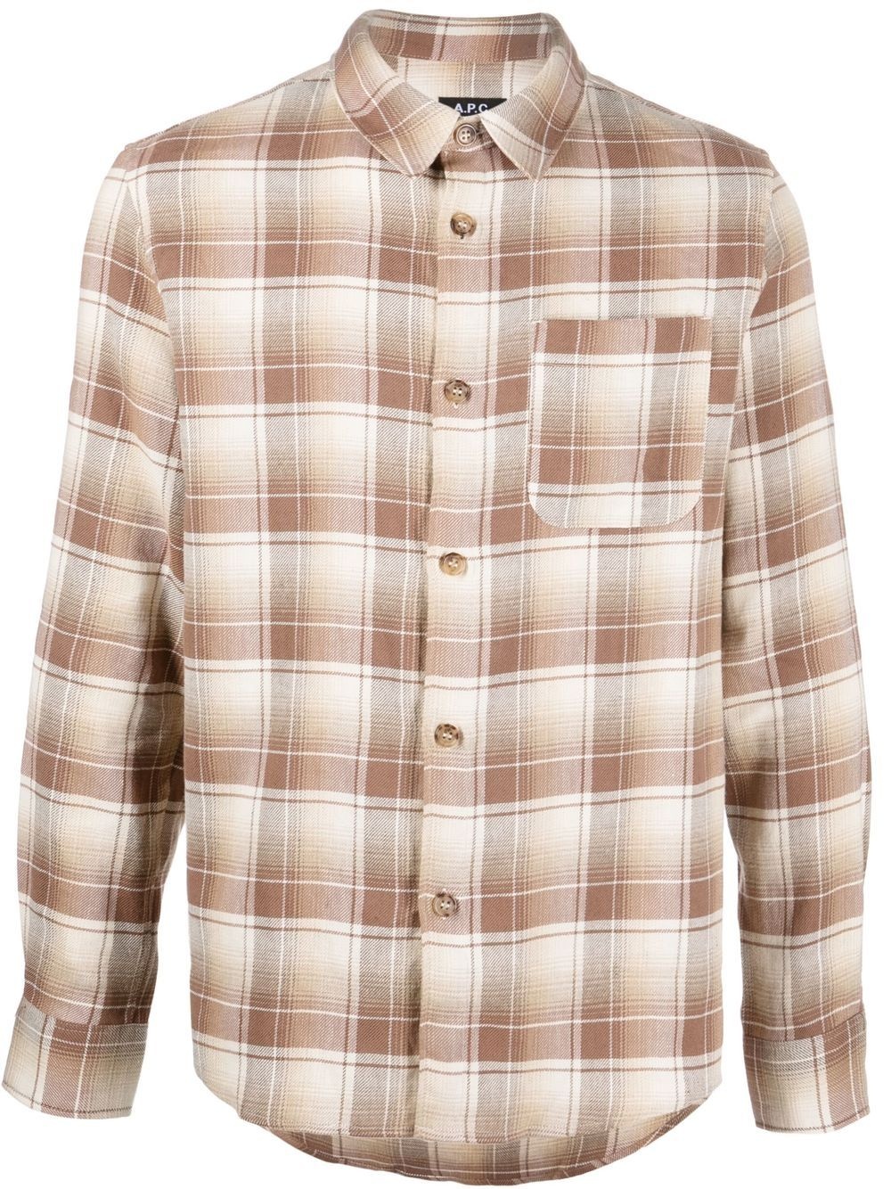 check-pattern long-sleeve shirt - 1