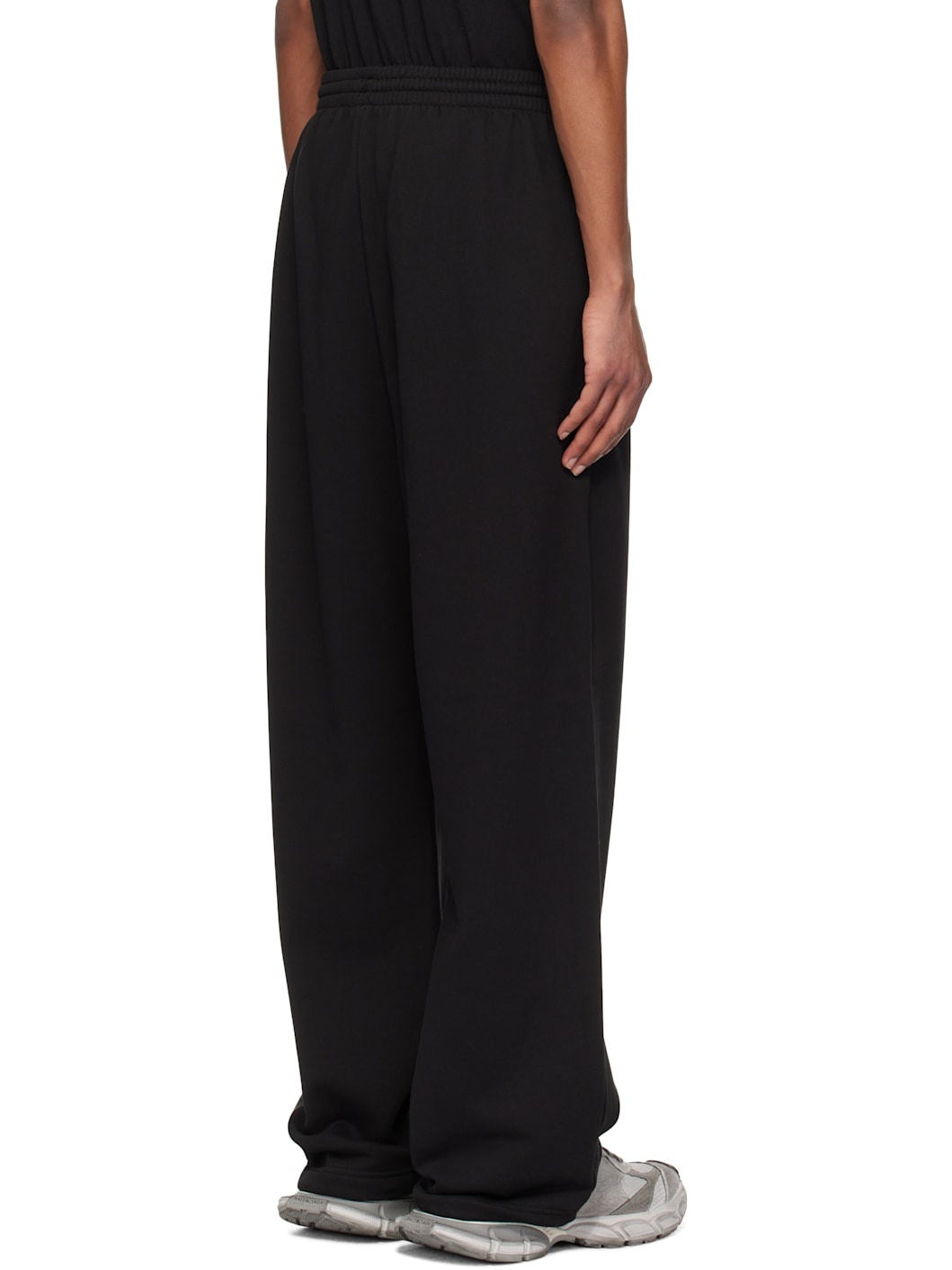 Black Bouclé Letter Logo Sweatpants - 3