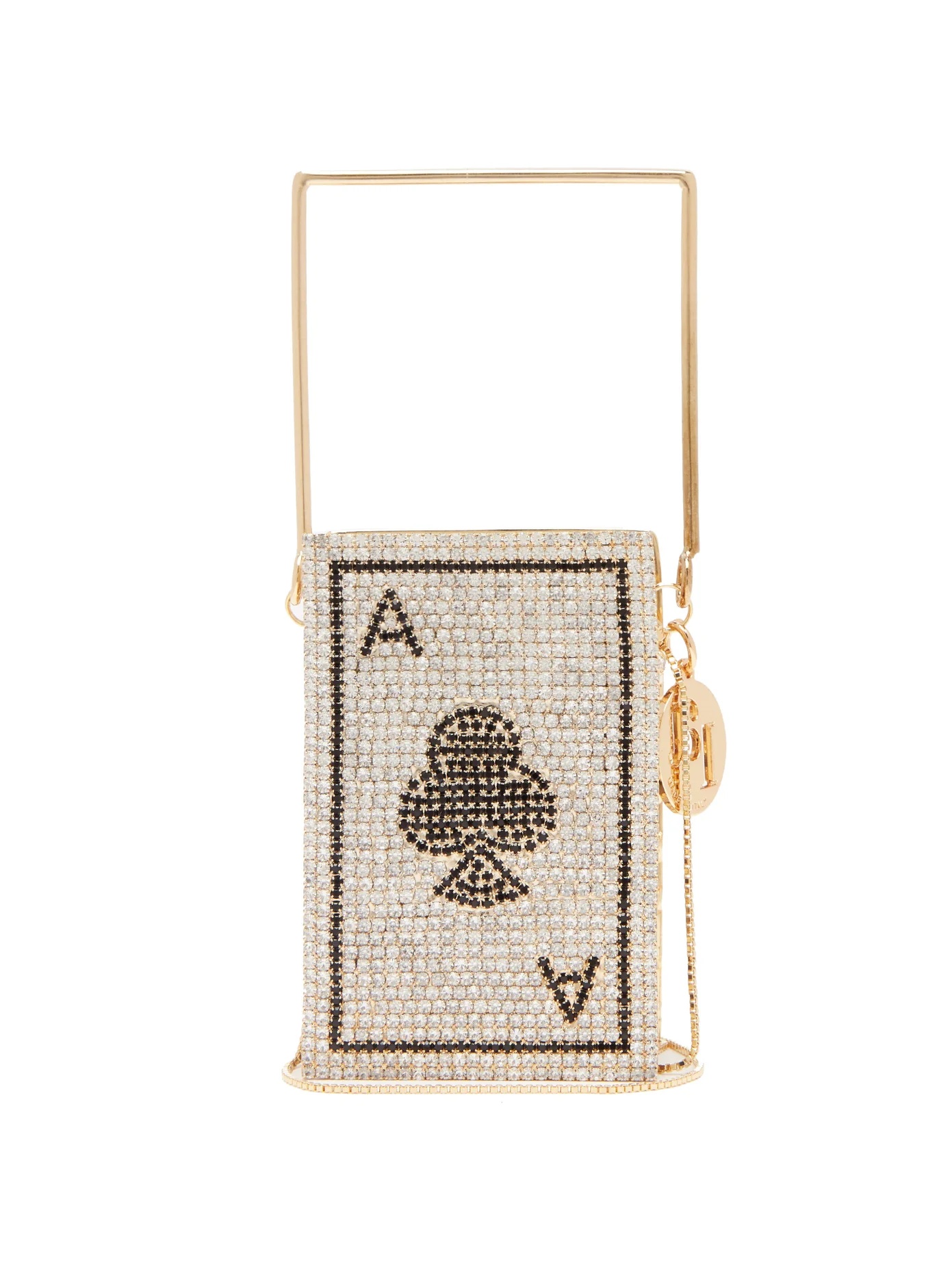 Poker caged crystal-embellished bag - 1