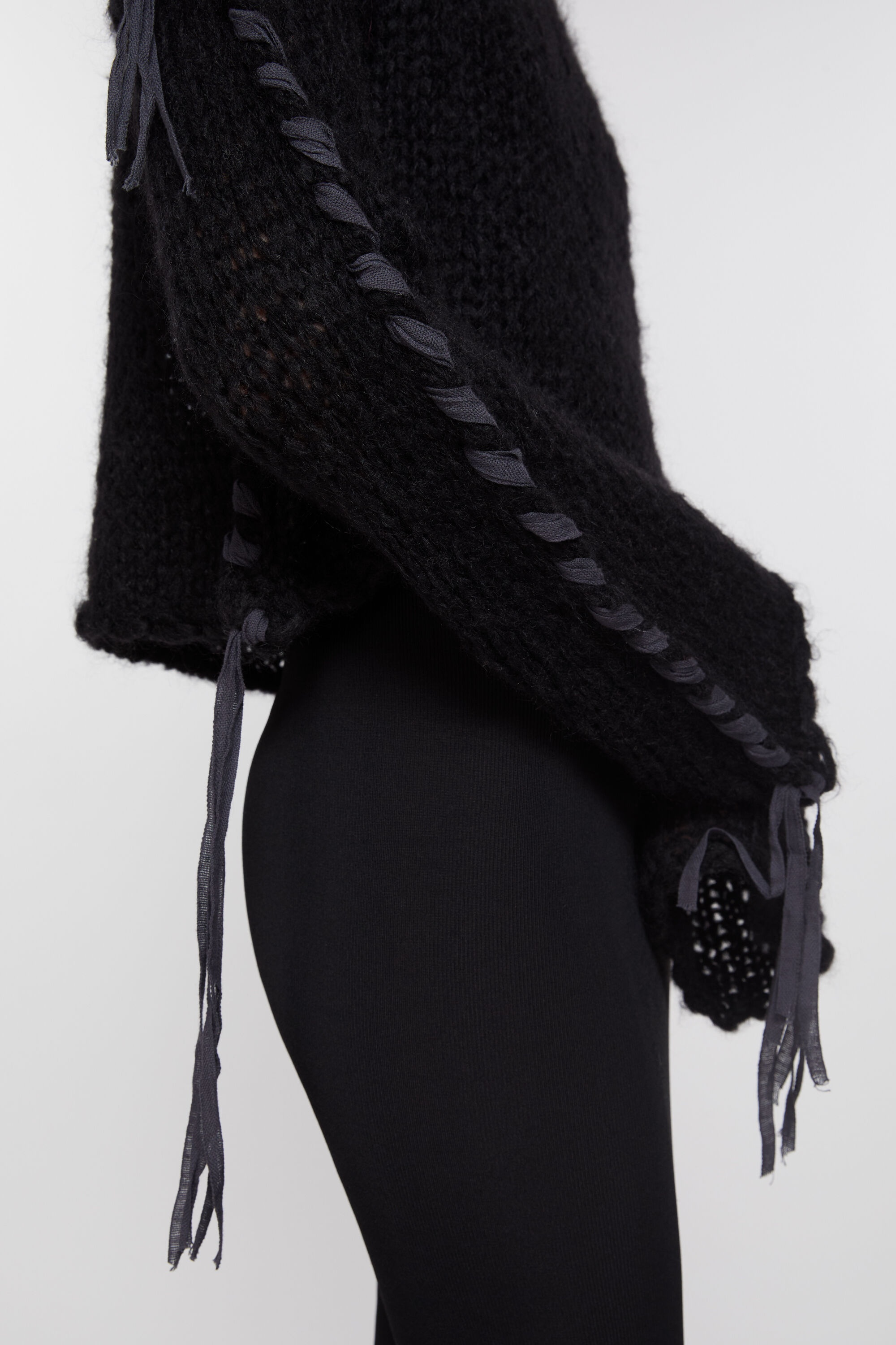 Lacing knit jumper - Black - 4