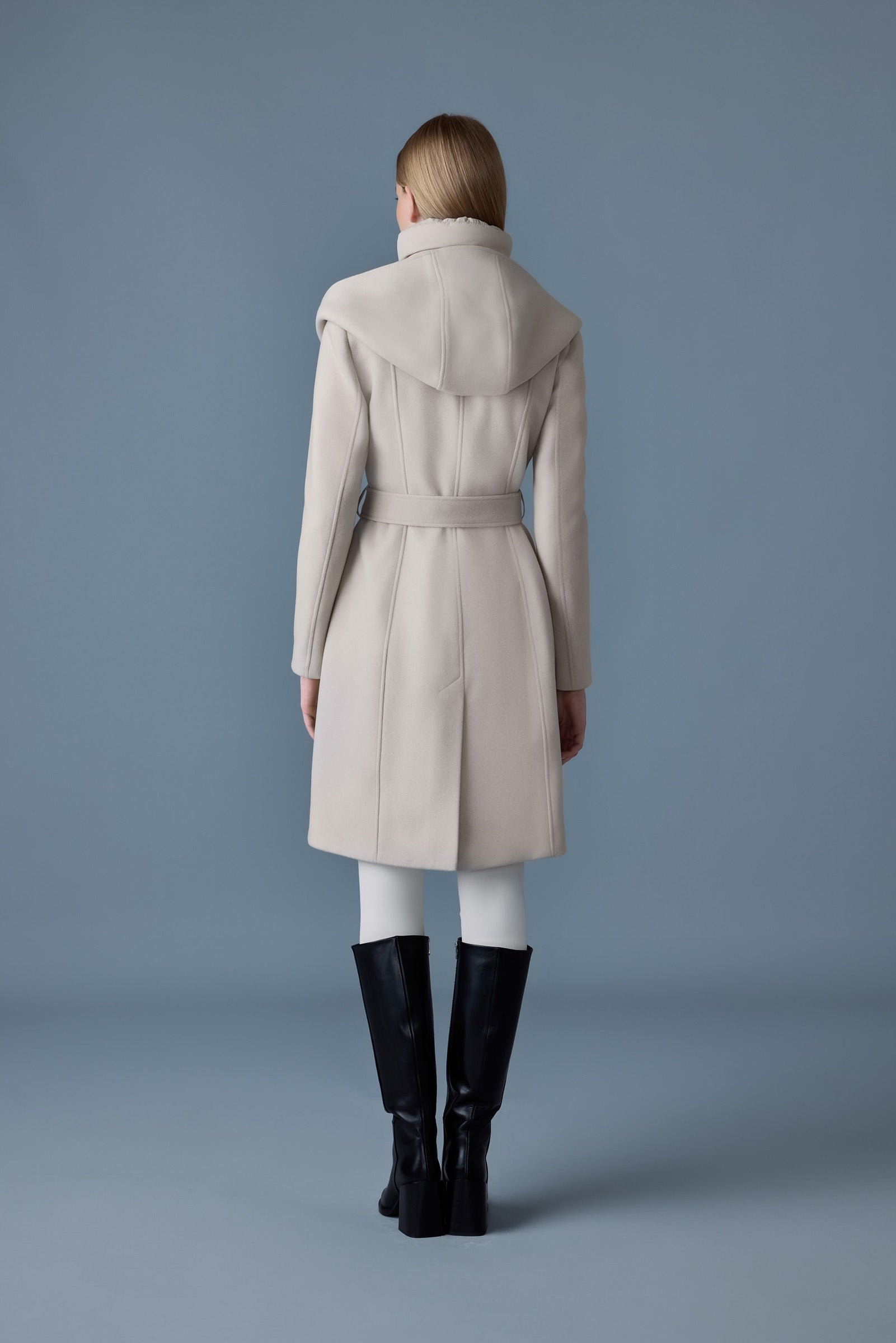SHIA-SLB 2-in-1 double-face wool coat with removable bib - 5