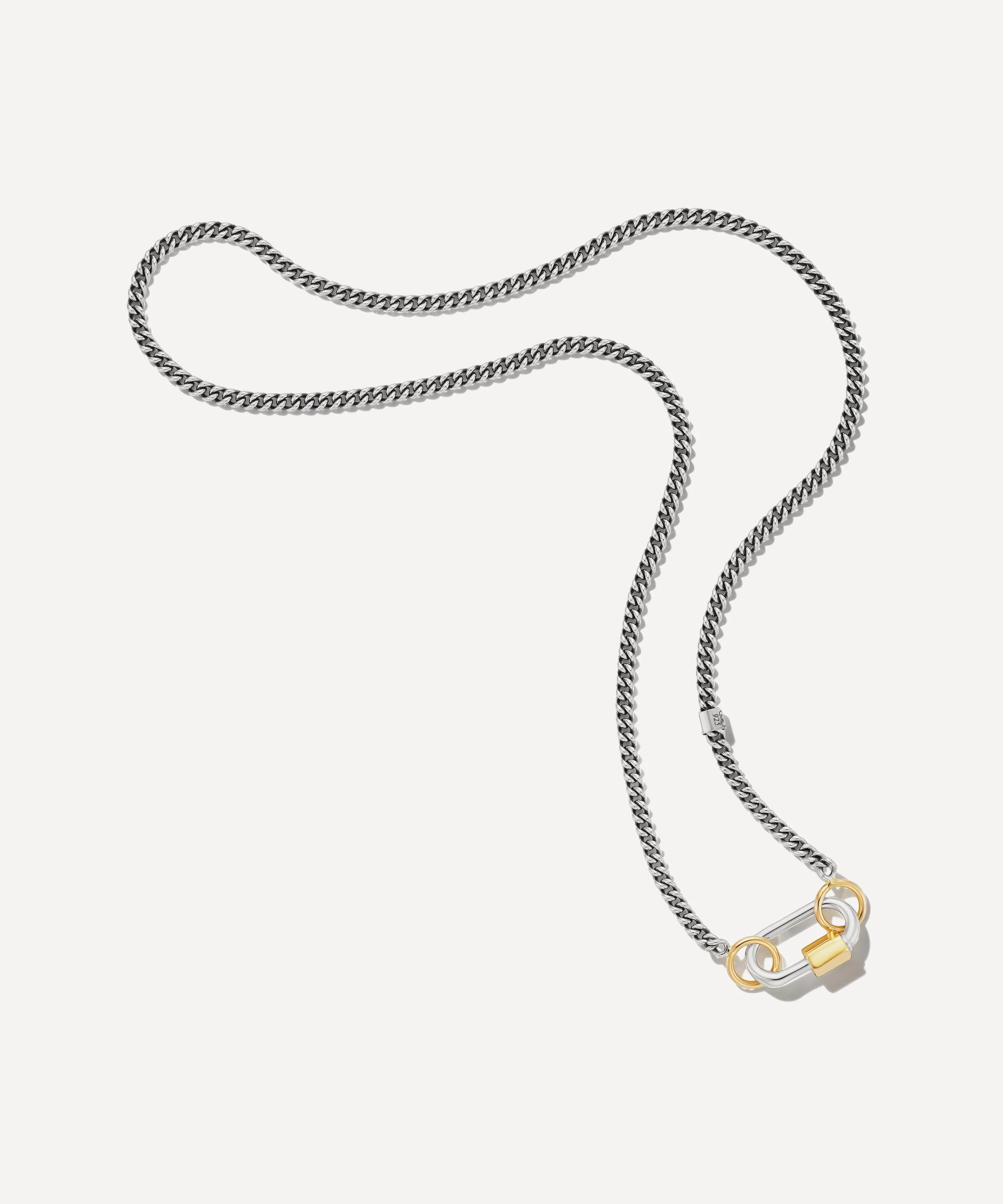 Not So Heavy Curb Chain and Mixed Metal Babylock Necklace - 1
