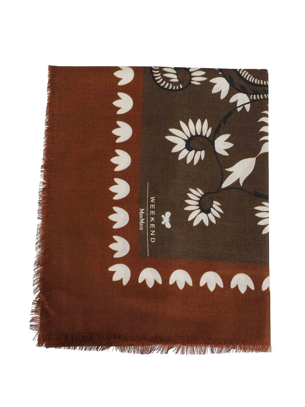 Educata floral-print fringed scarf - 1
