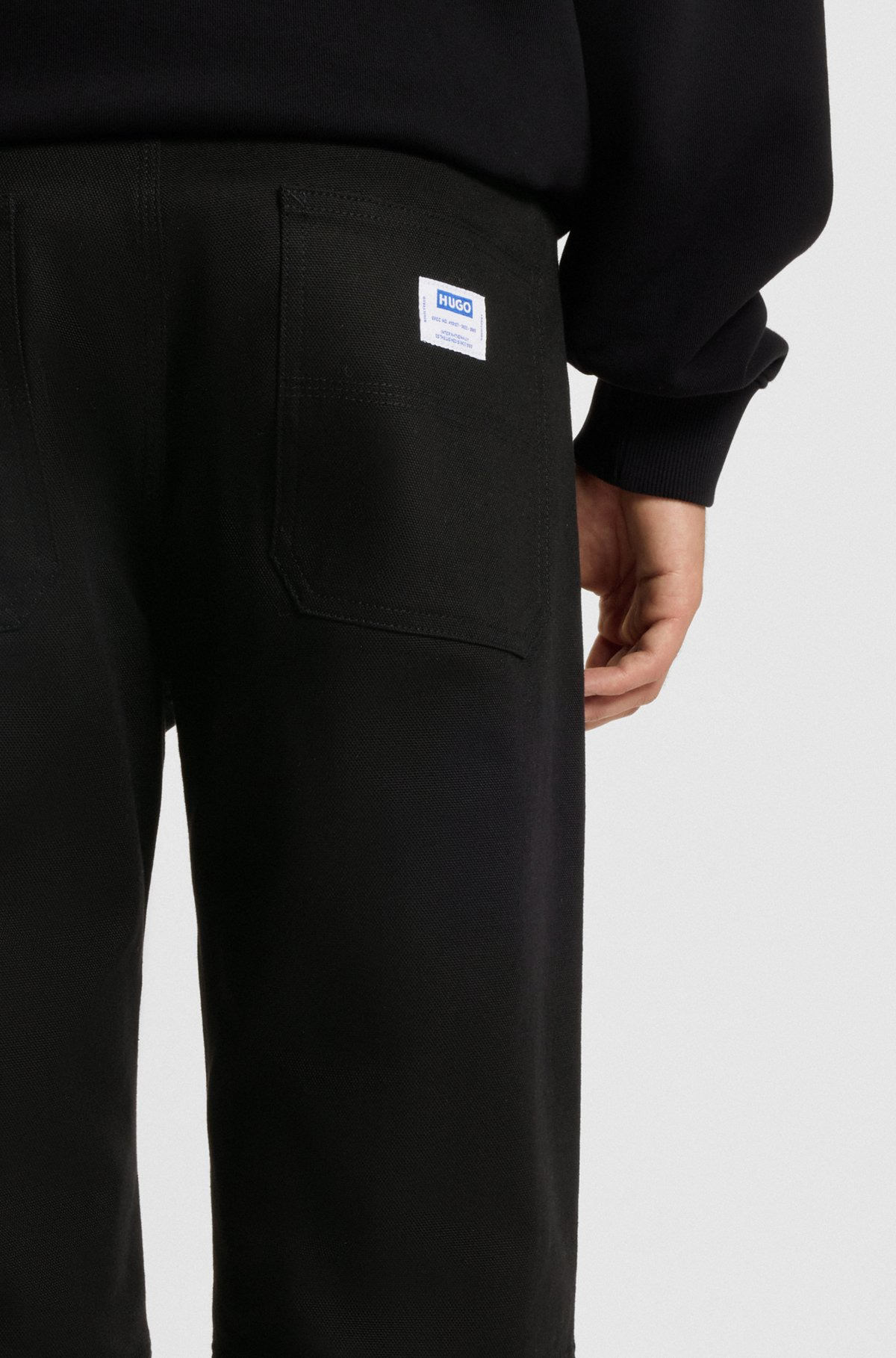 REGULAR-FIT PANTS IN STRETCH-COTTON SATIN - 5