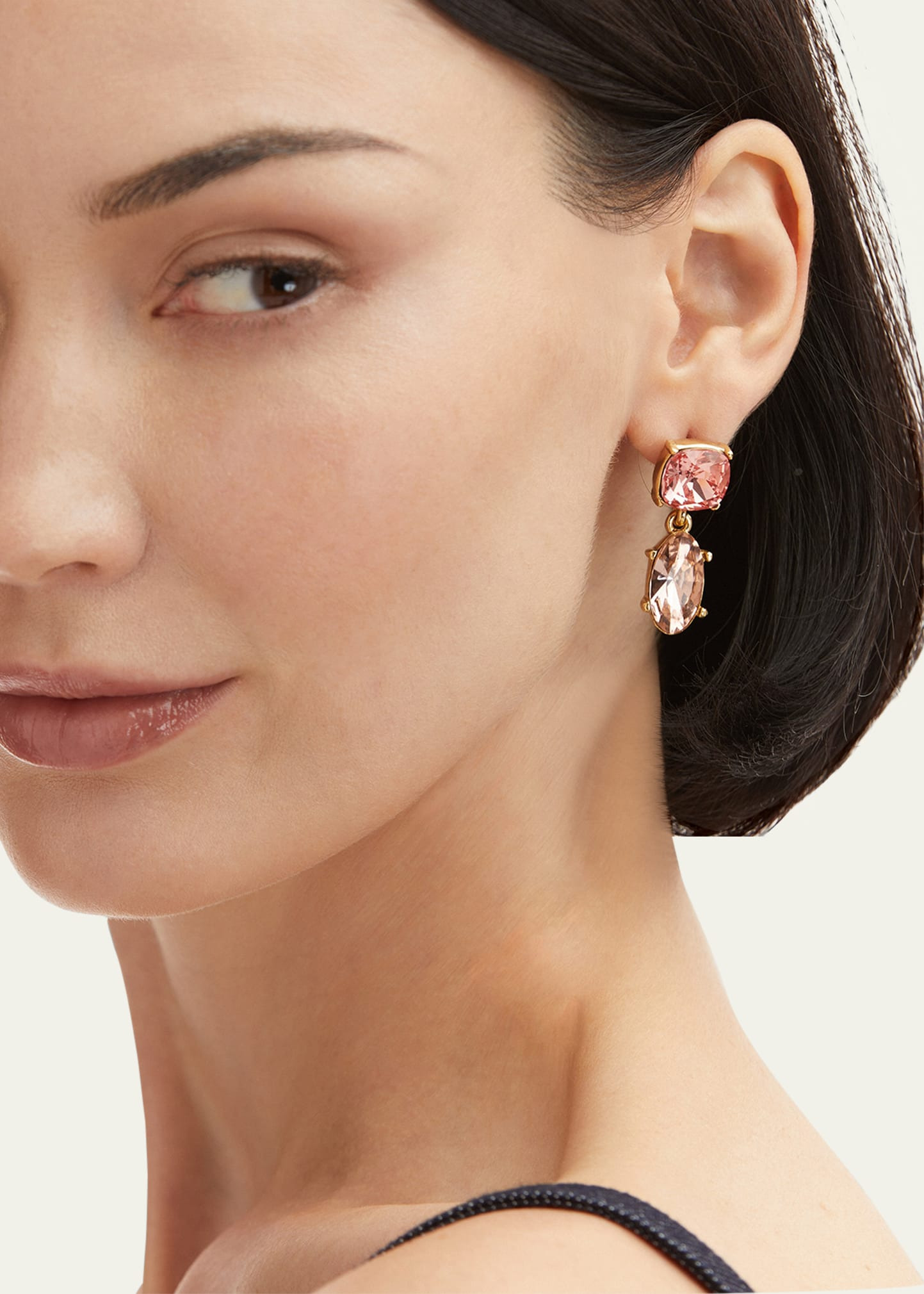 Crystal Two-Drop Earrings - 2