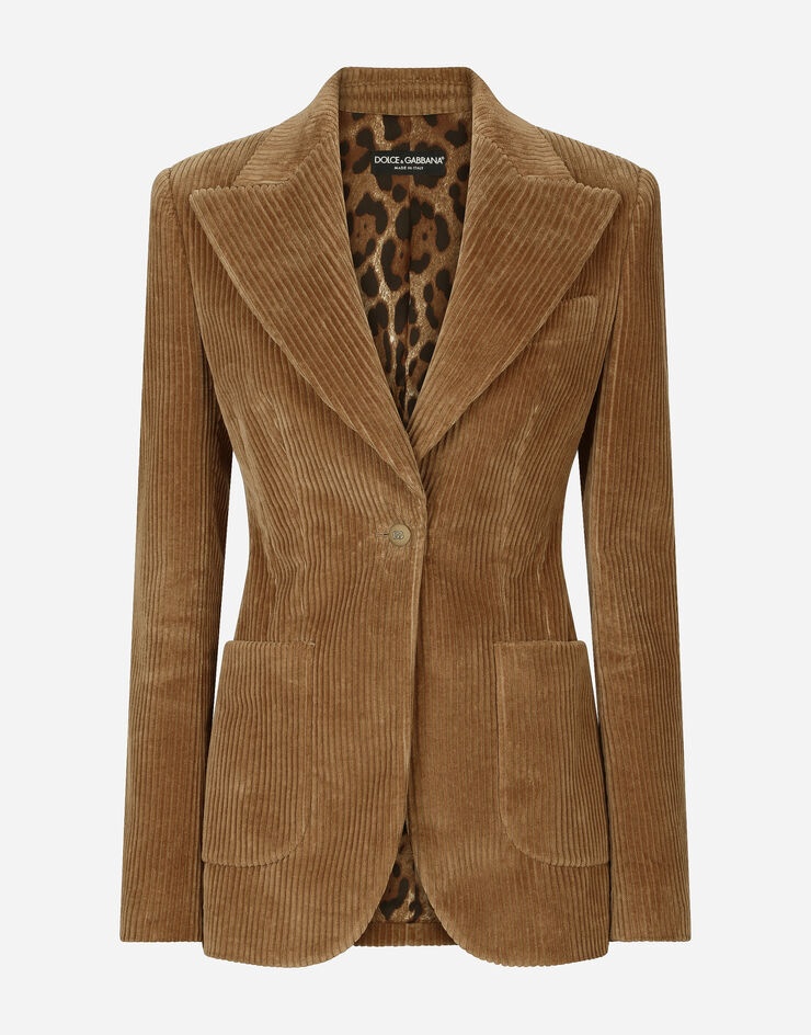 Single-breasted corduroy Turlington jacket - 1