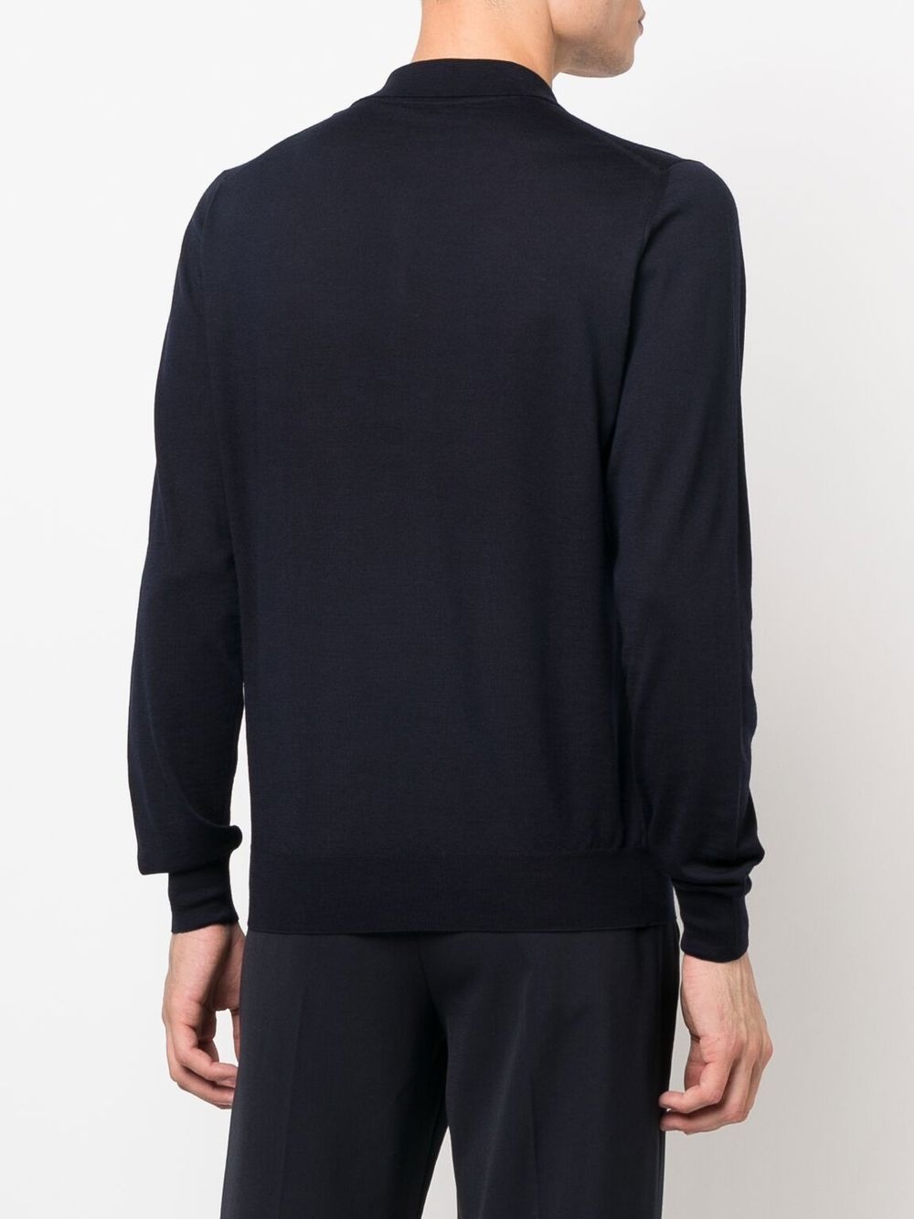 long-sleeve wool polo shirt - 4