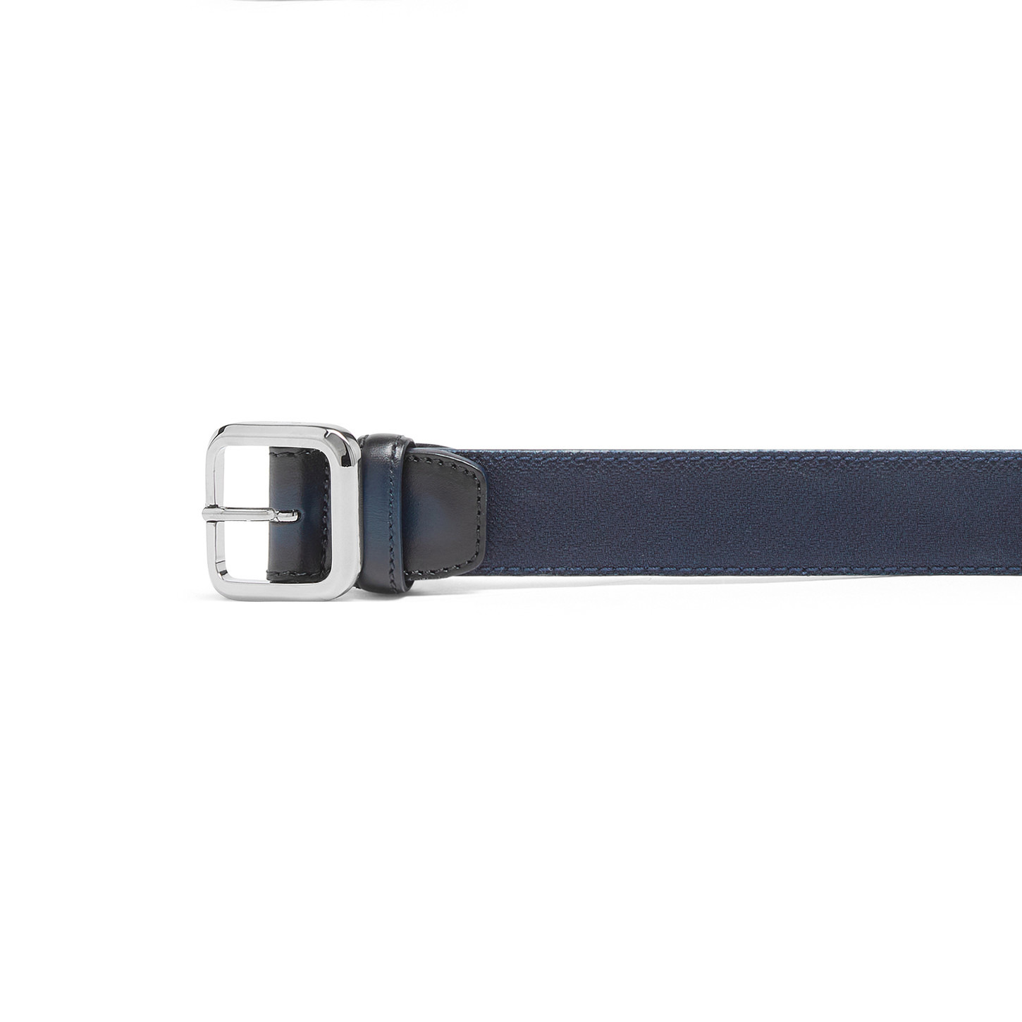 Blue leather and nylon adjustable belt - 2