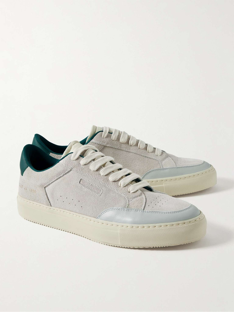 Tennis Pro Shell and Leather-Trimmed Suede Sneakers 4