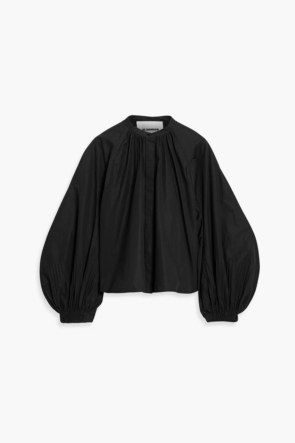 Pleated cotton-poplin blouse - 1