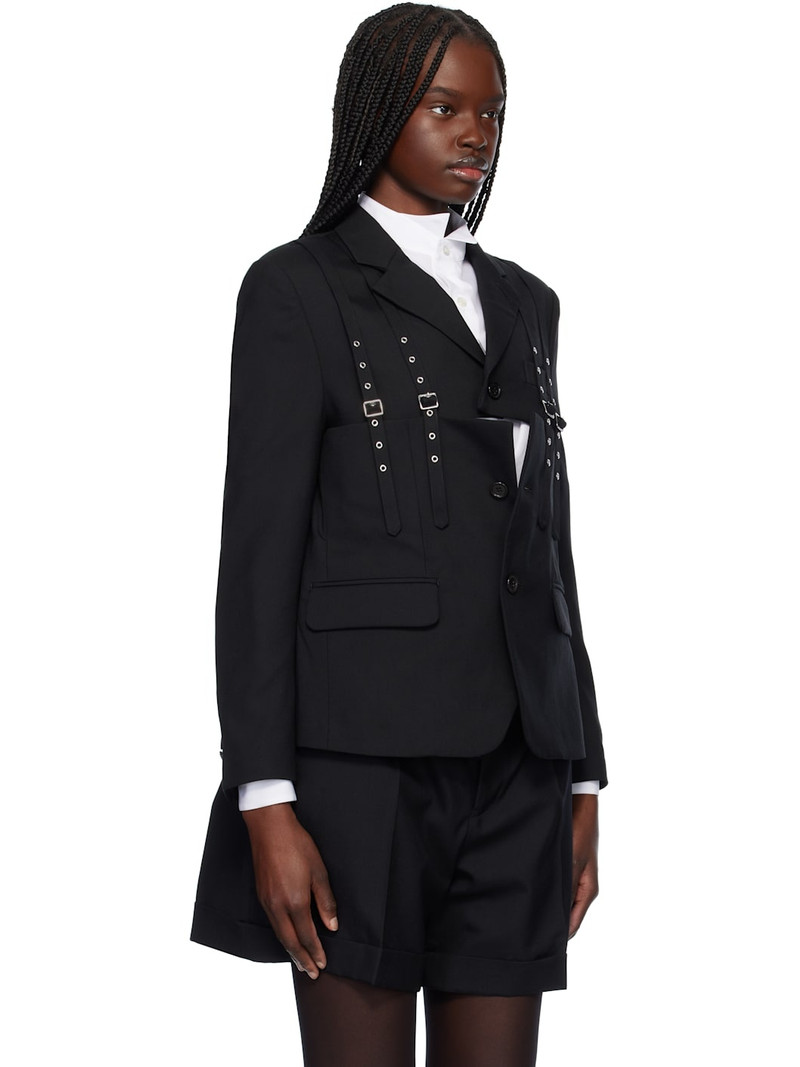 Black Wool Oxford Blazer 2