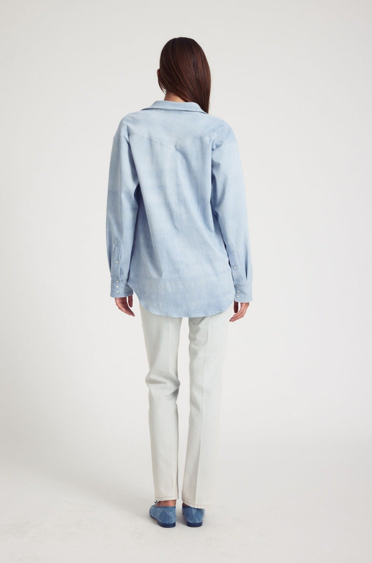 SKY SUEDE WESTERN BUTTON DOWN - 4