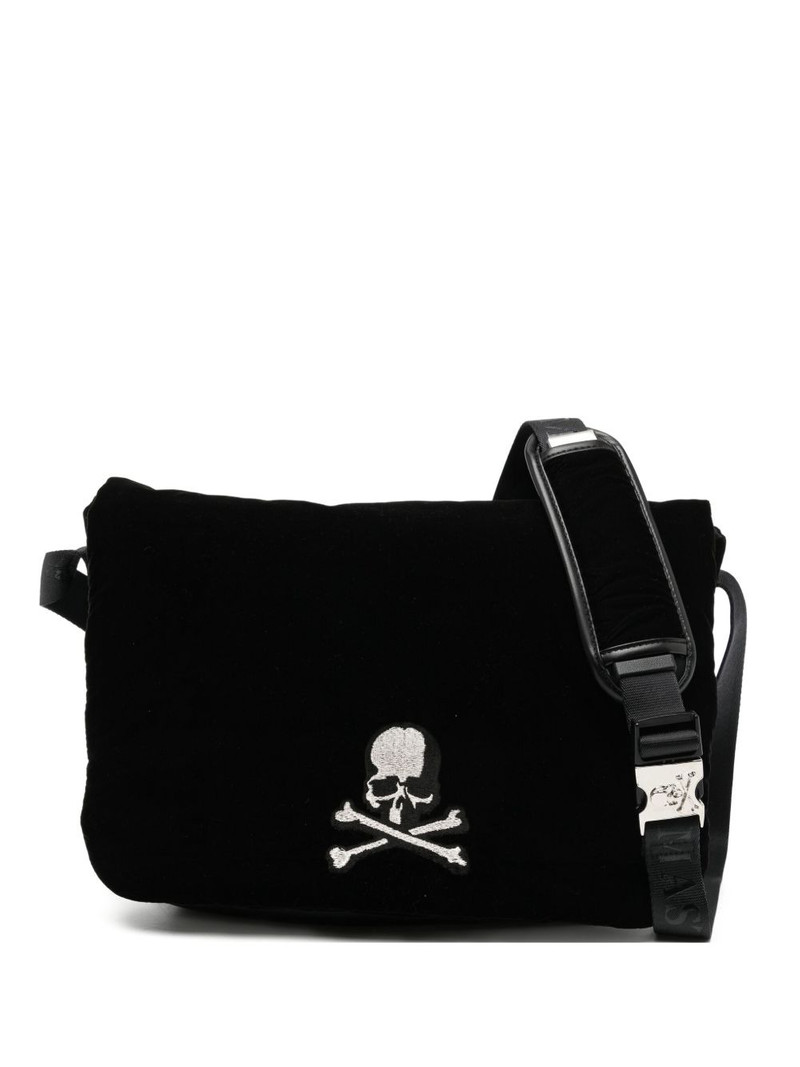 logo-embroidered shoulder bag 1