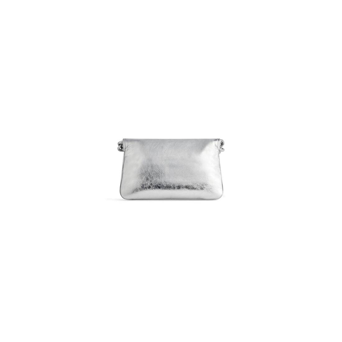Women's Bb Soft Small Flap Bag Metallized in Silver - 4