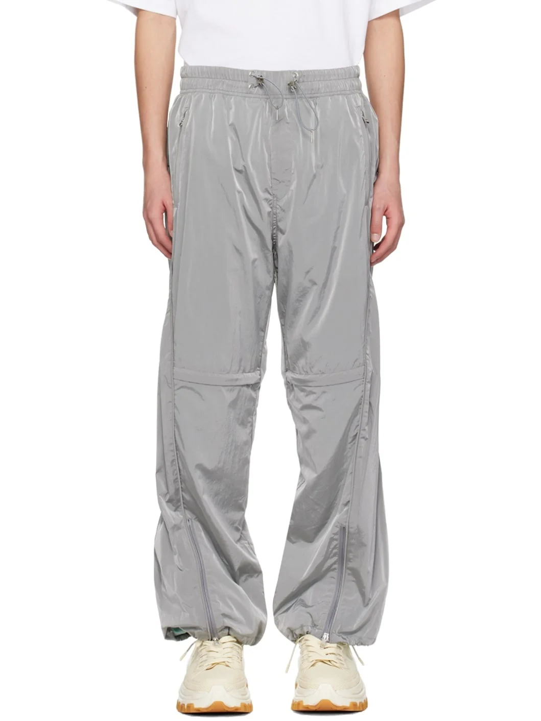 Gray Paneled Track Pants - 1